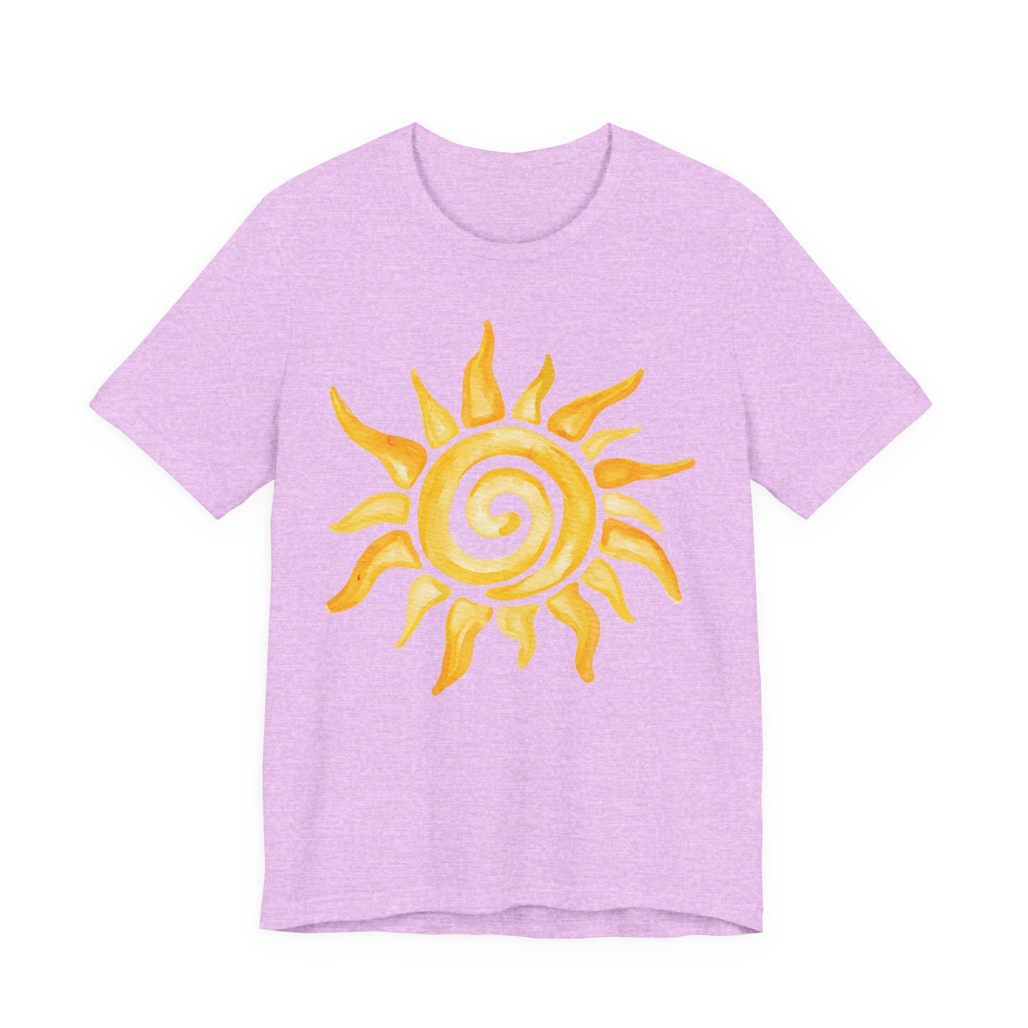 Sunshine Spiral T-Shirt — Watercolor Yellow Sun Graphic Tee