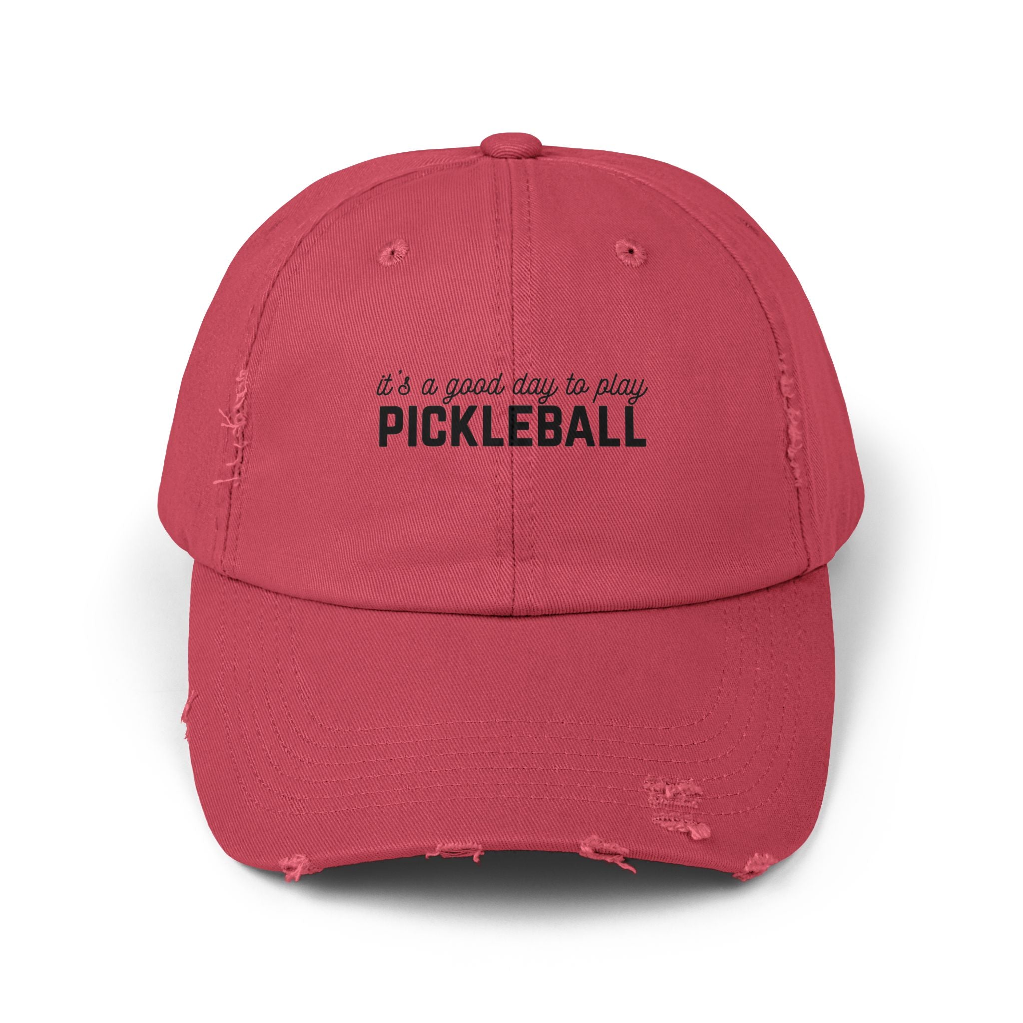 Pickleball Distressed Cap — "It's a Good Day to Play Pickleball" Embroidered Hat