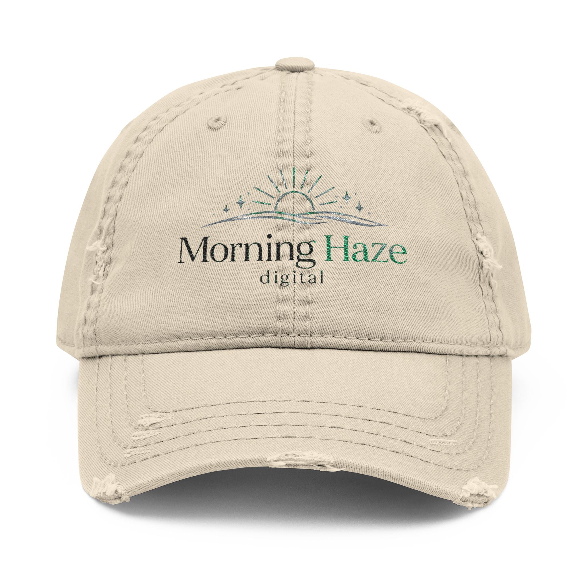 Morning Haze Embroidered Distressed Dad Hat