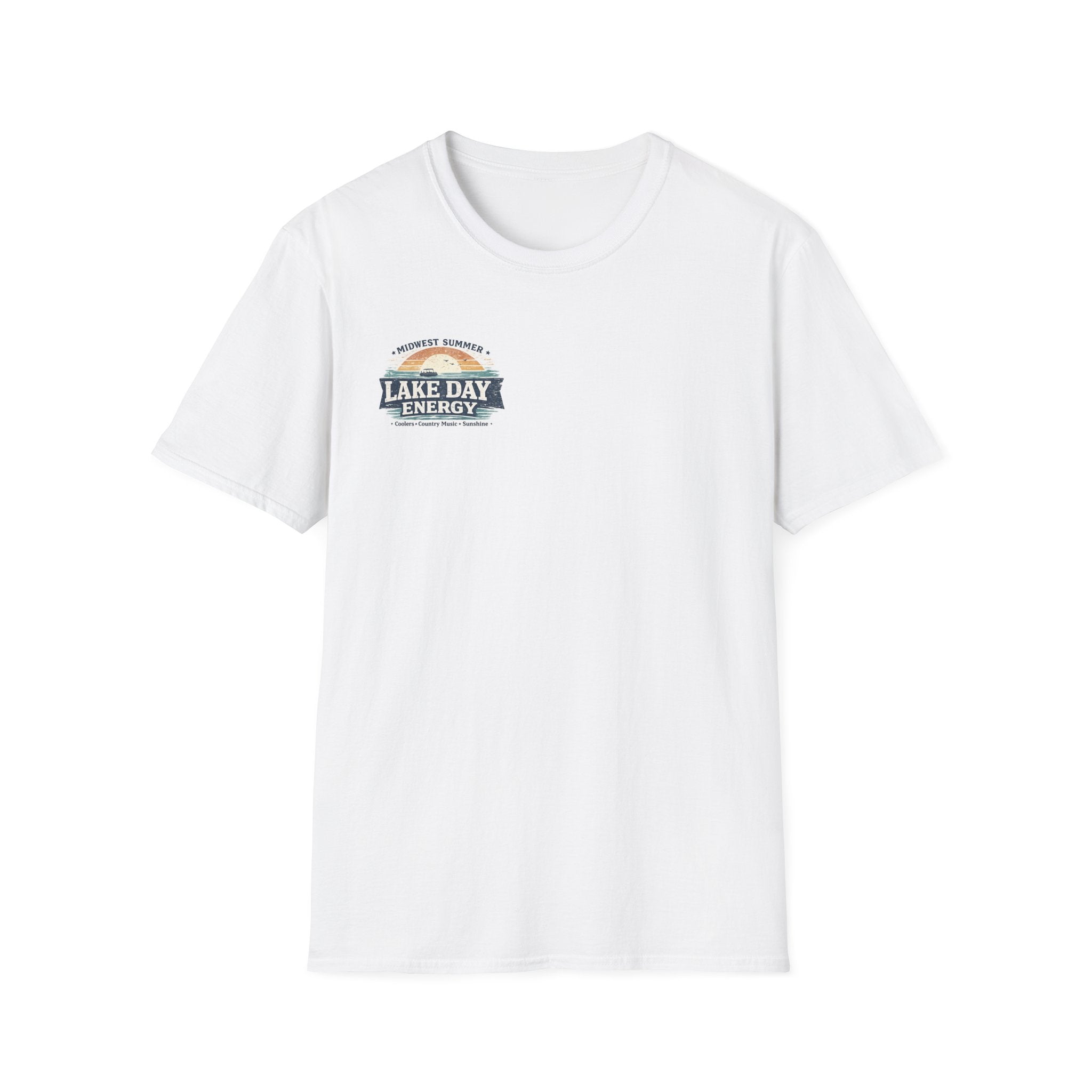 Lake Day Energy T-Shirt – Midwest Summer Retro Sunset Boat Tee