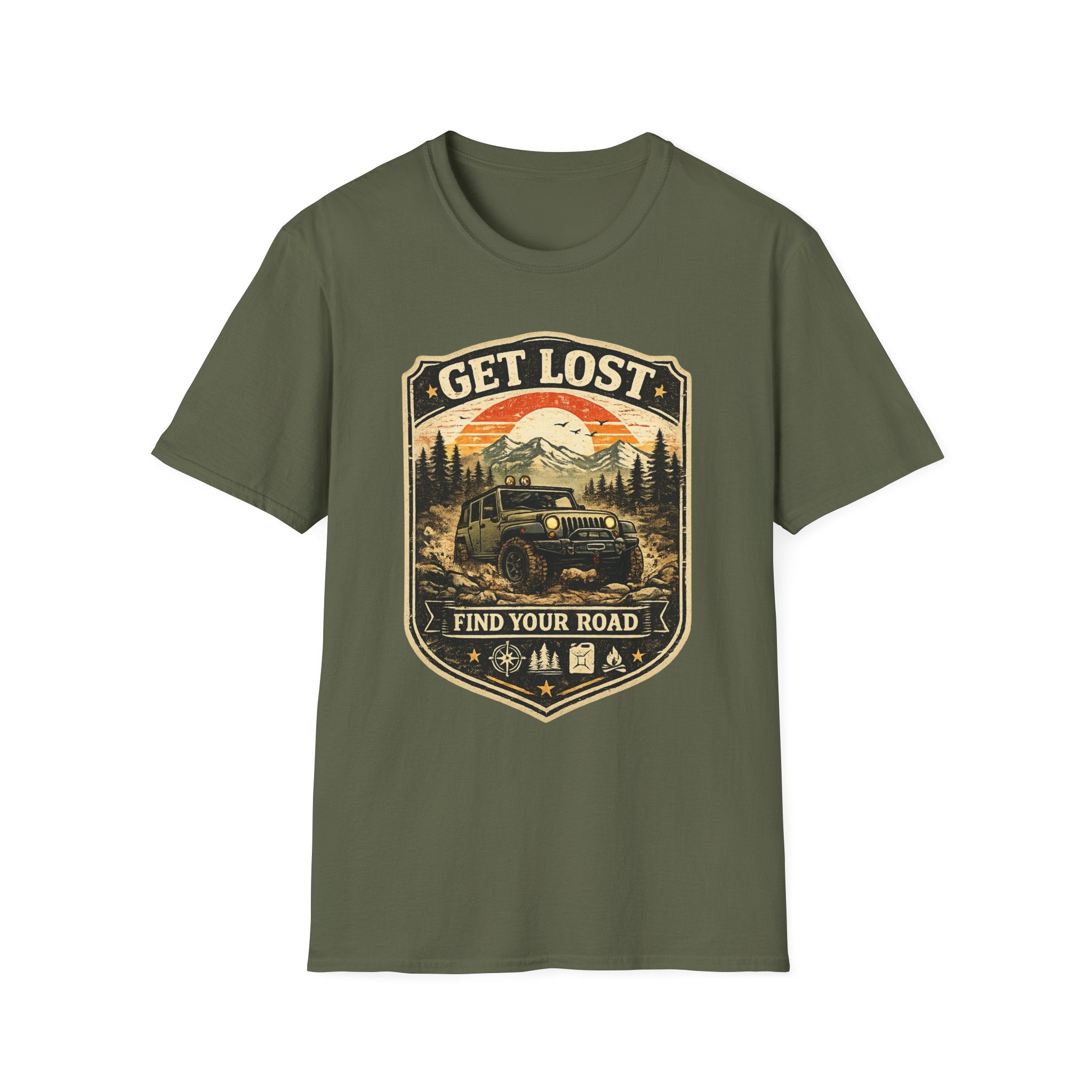 Get Lost Jeep Adventure T-Shirt — Find Your Road Vintage Outdoor Tee