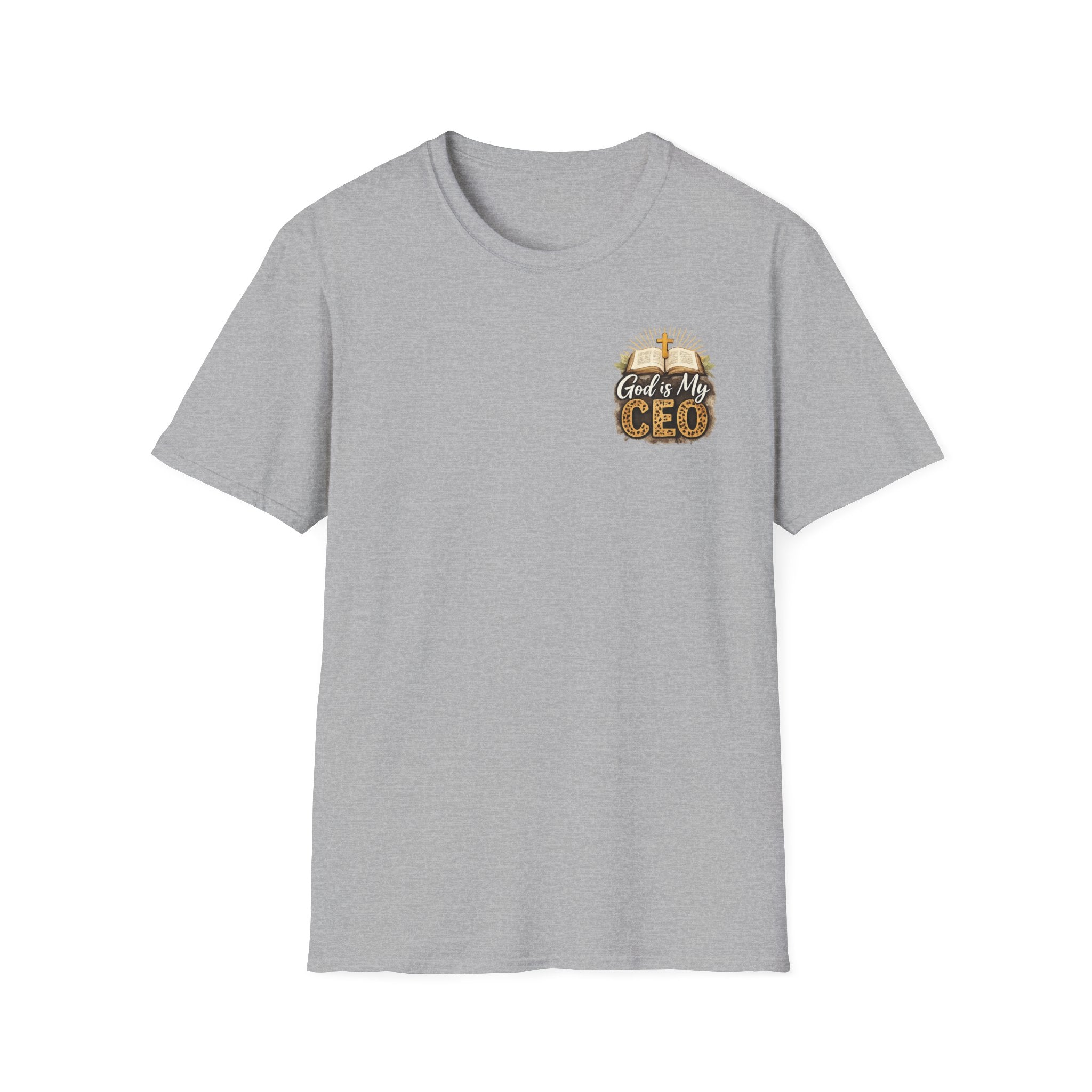 God Is My CEO T-Shirt — Faith-Driven Christian Tee with Bible & Cross Design