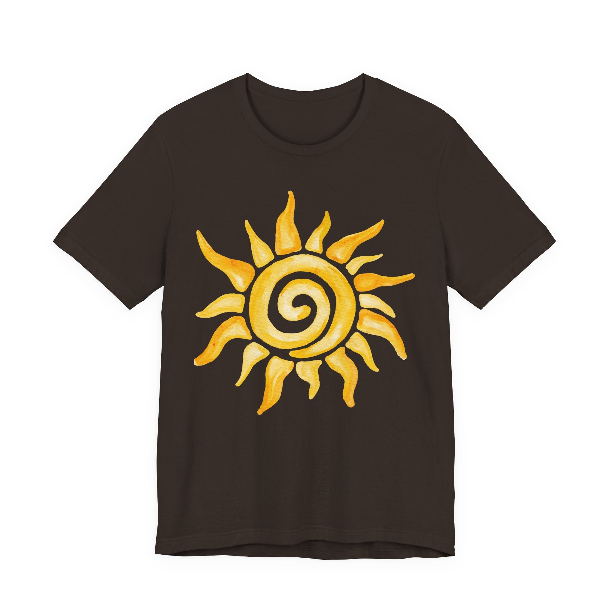 Sunshine Spiral T-Shirt — Watercolor Yellow Sun Graphic Tee