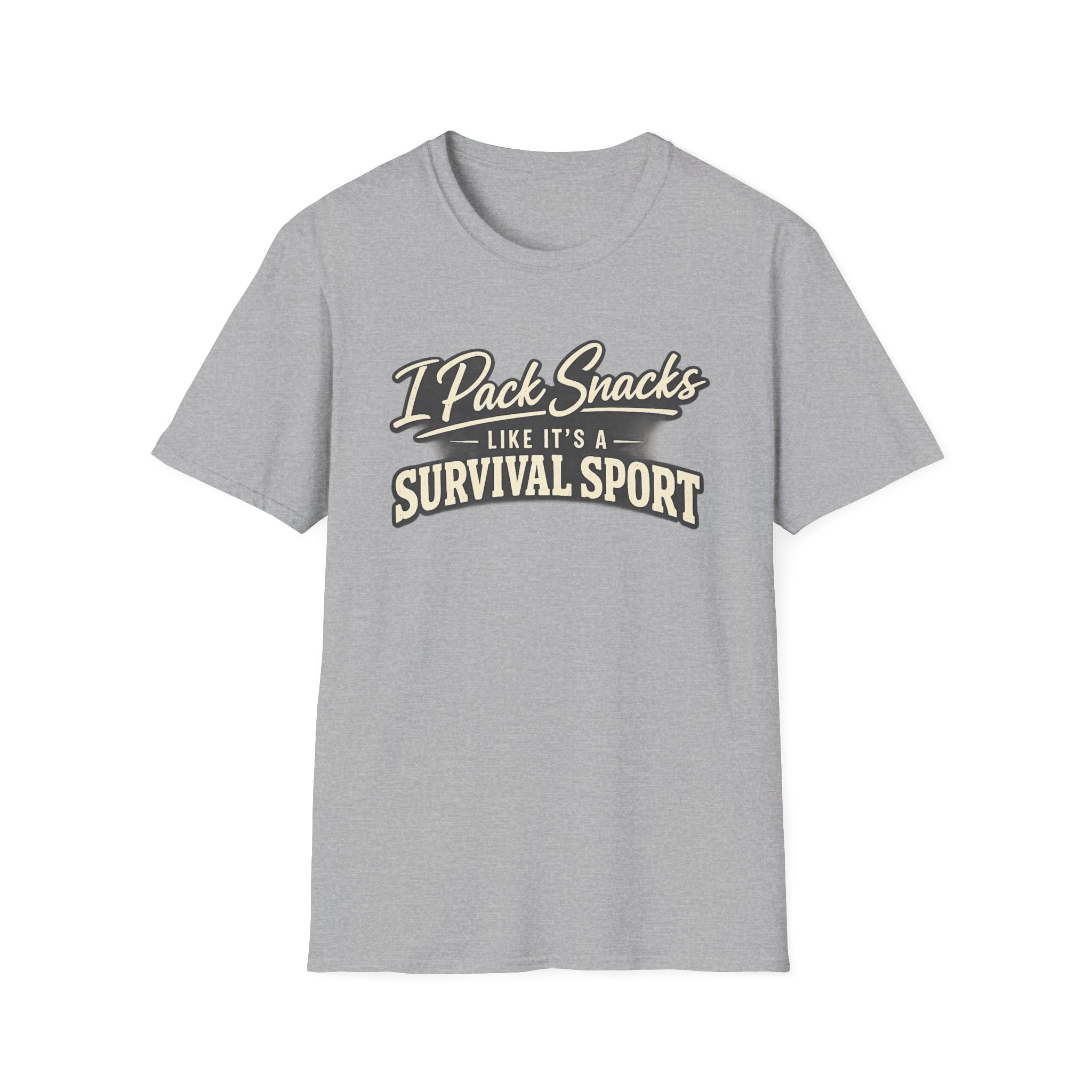 I Pack Snacks Like It’s a Survival Sport T-Shirt — Funny travel ball mom Graphic Tee
