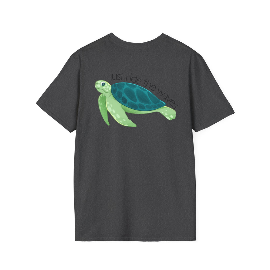 Sea Turtle T-Shirt — "Just Ride the Waves" Relaxed Coastal Tee