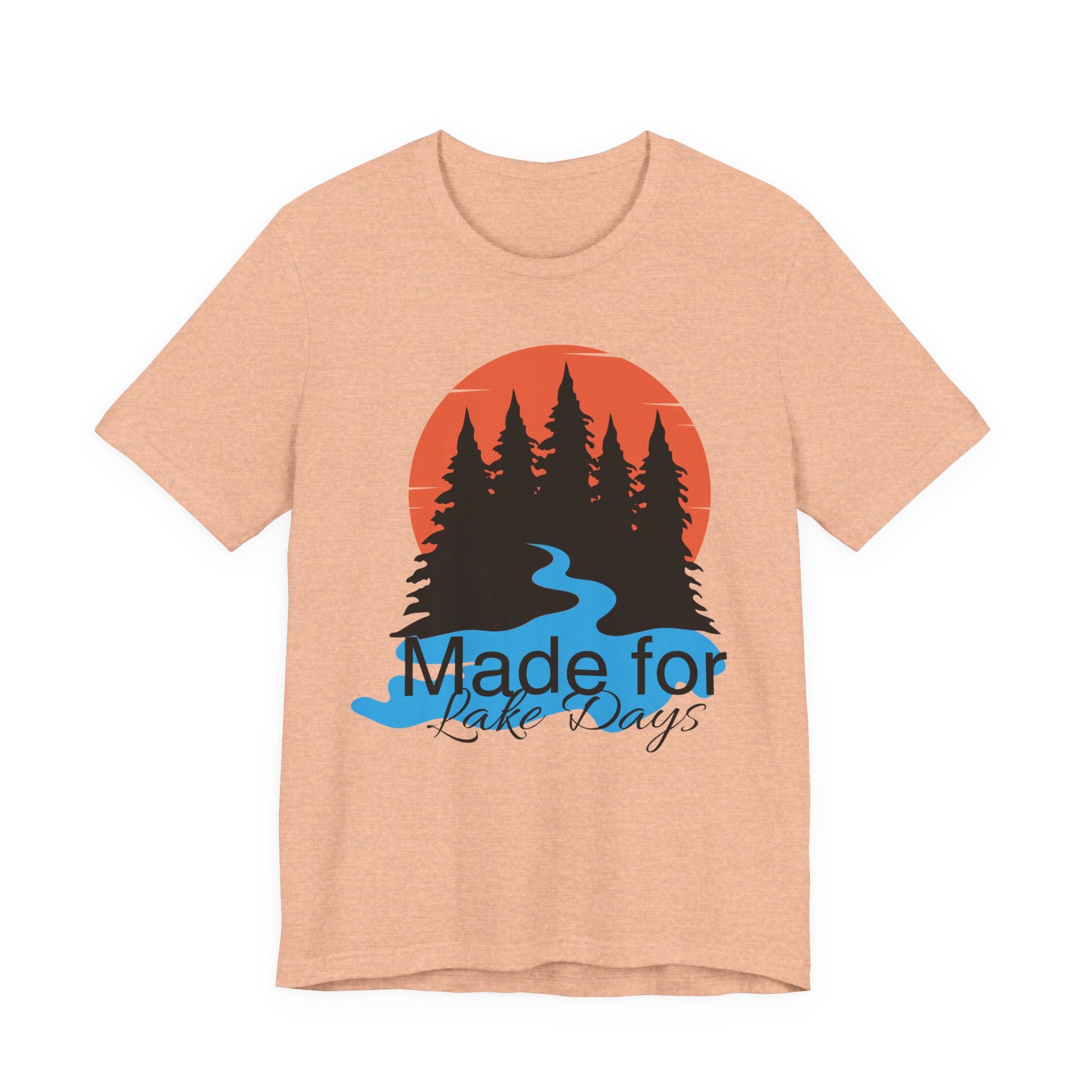 Made for Lake Days T-Shirt — Retro Sunset Pines & River Outdoor Tee