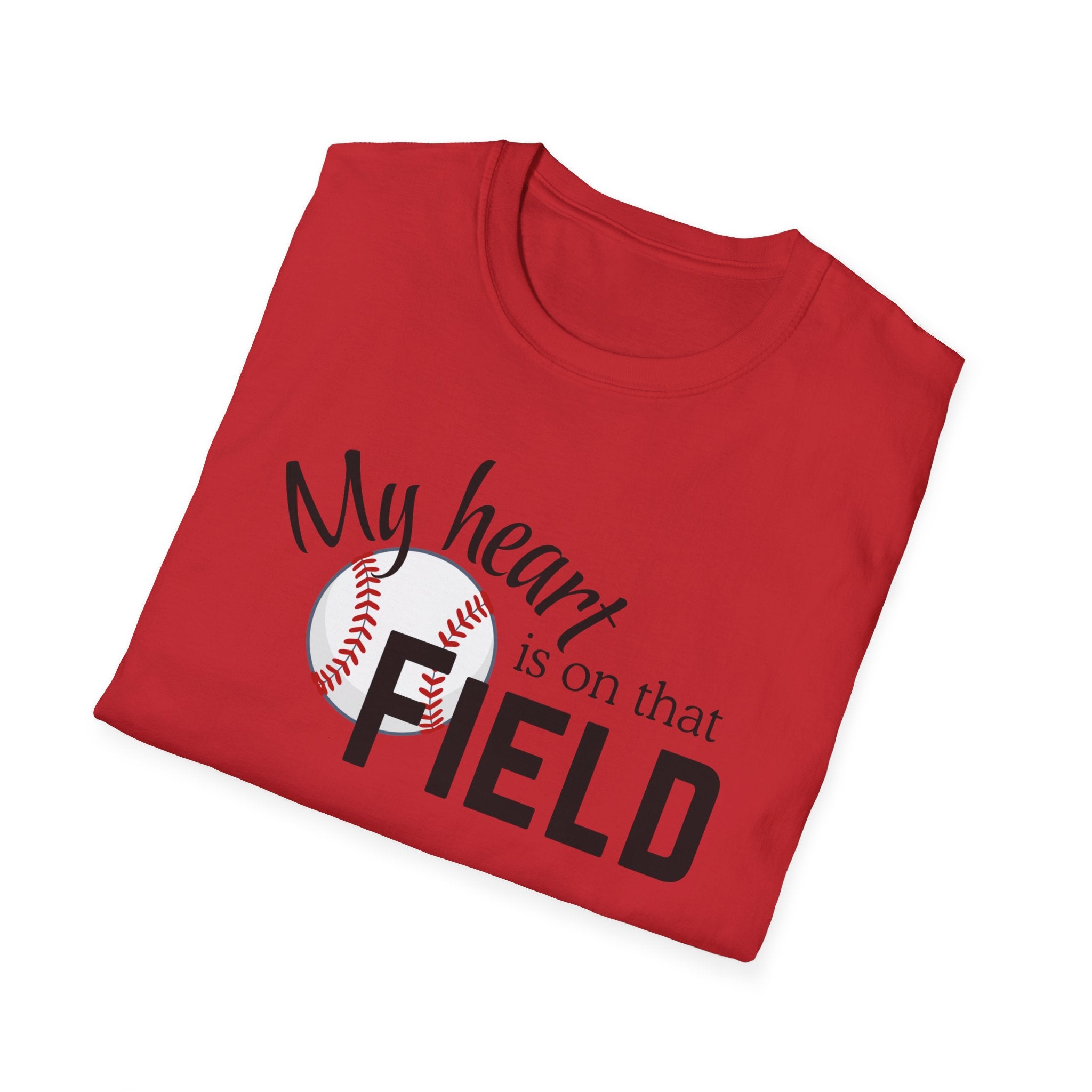 Baseball Tee – “My Heart Is On That Field” Graphic T-Shirt