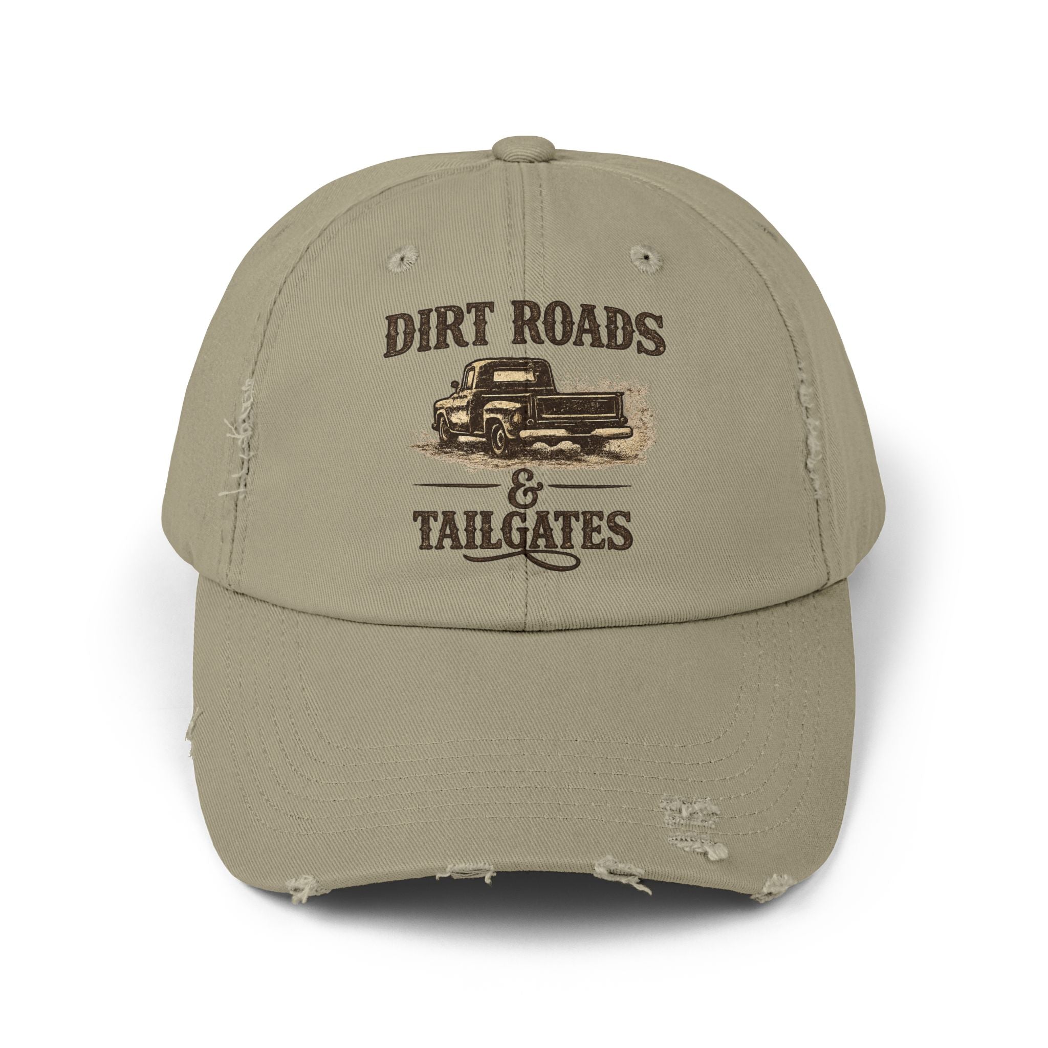 Distressed Truck Cap — "Dirt Roads, Tailgates" Vintage Mud Runner Hat