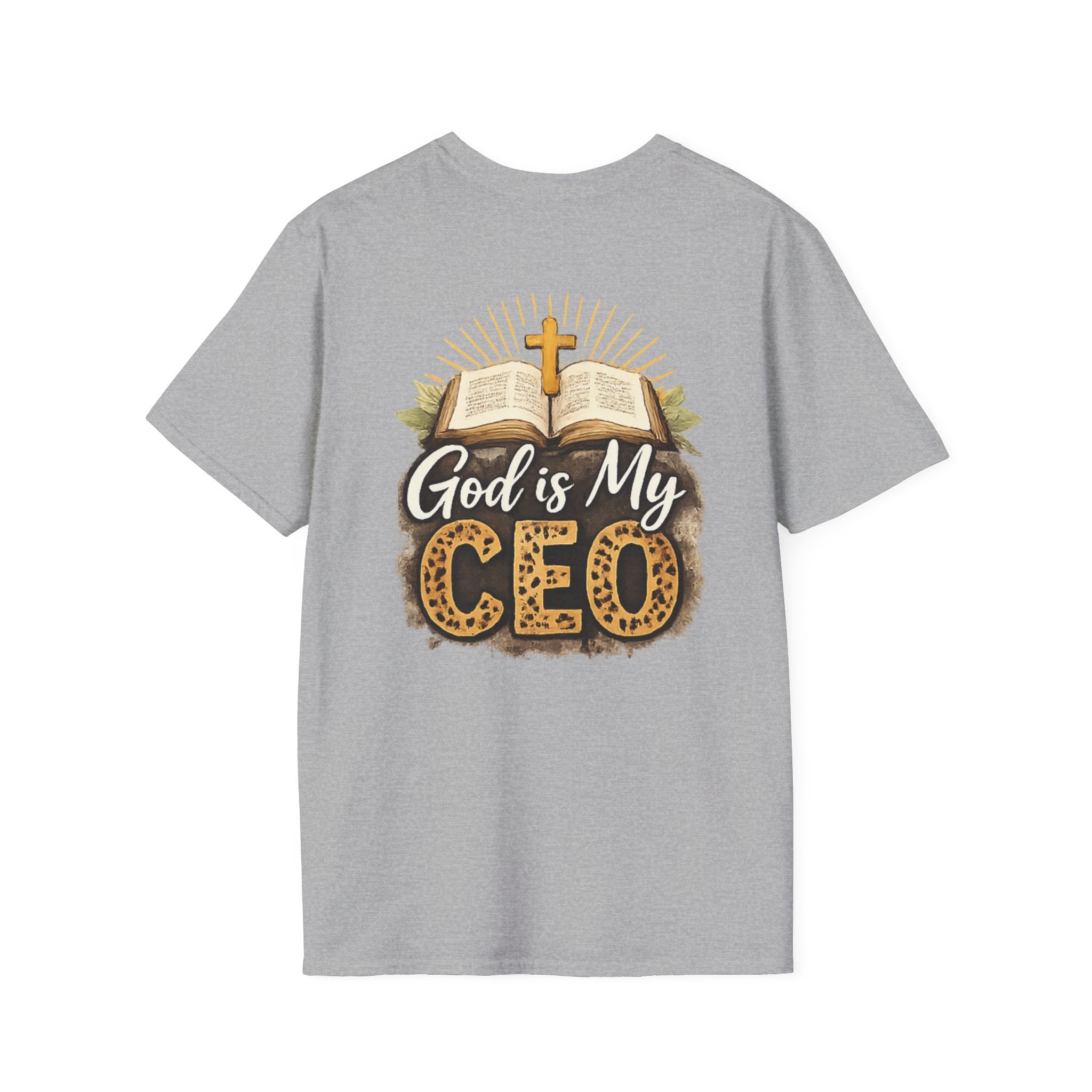 God Is My CEO T-Shirt — Faith-Driven Christian Tee with Bible & Cross Design