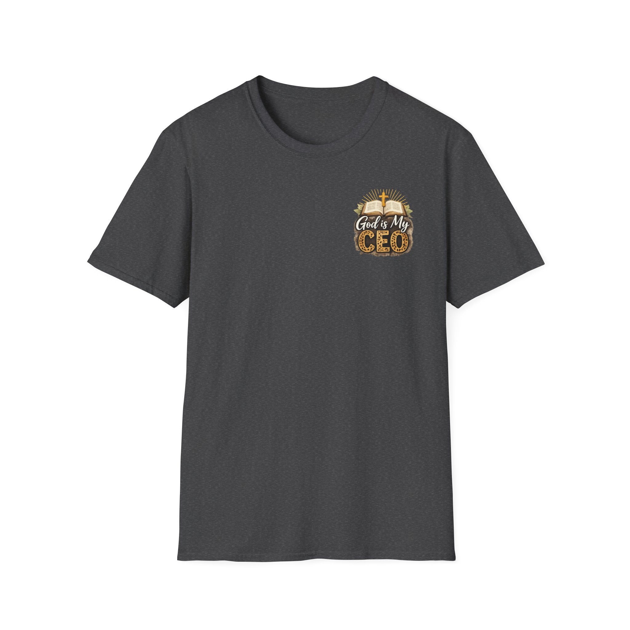 God Is My CEO T-Shirt — Faith-Driven Christian Tee with Bible & Cross Design