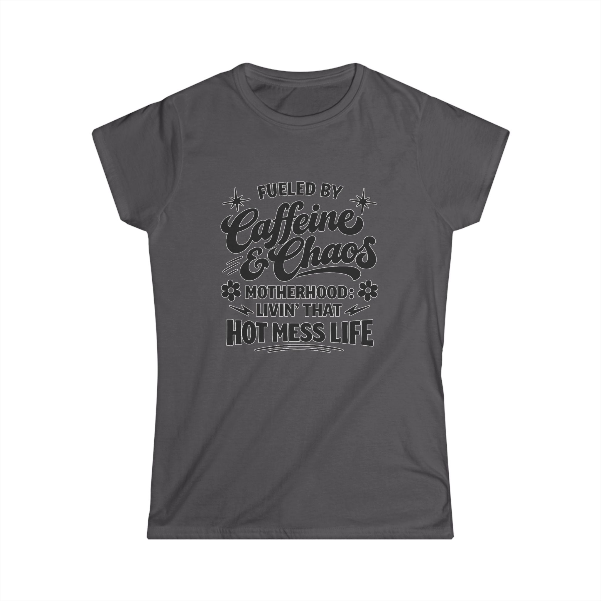 Caffeine & Chaos Mom T‑Shirt — "Fueled by Caffeine & Chaos" Motherhood Tee