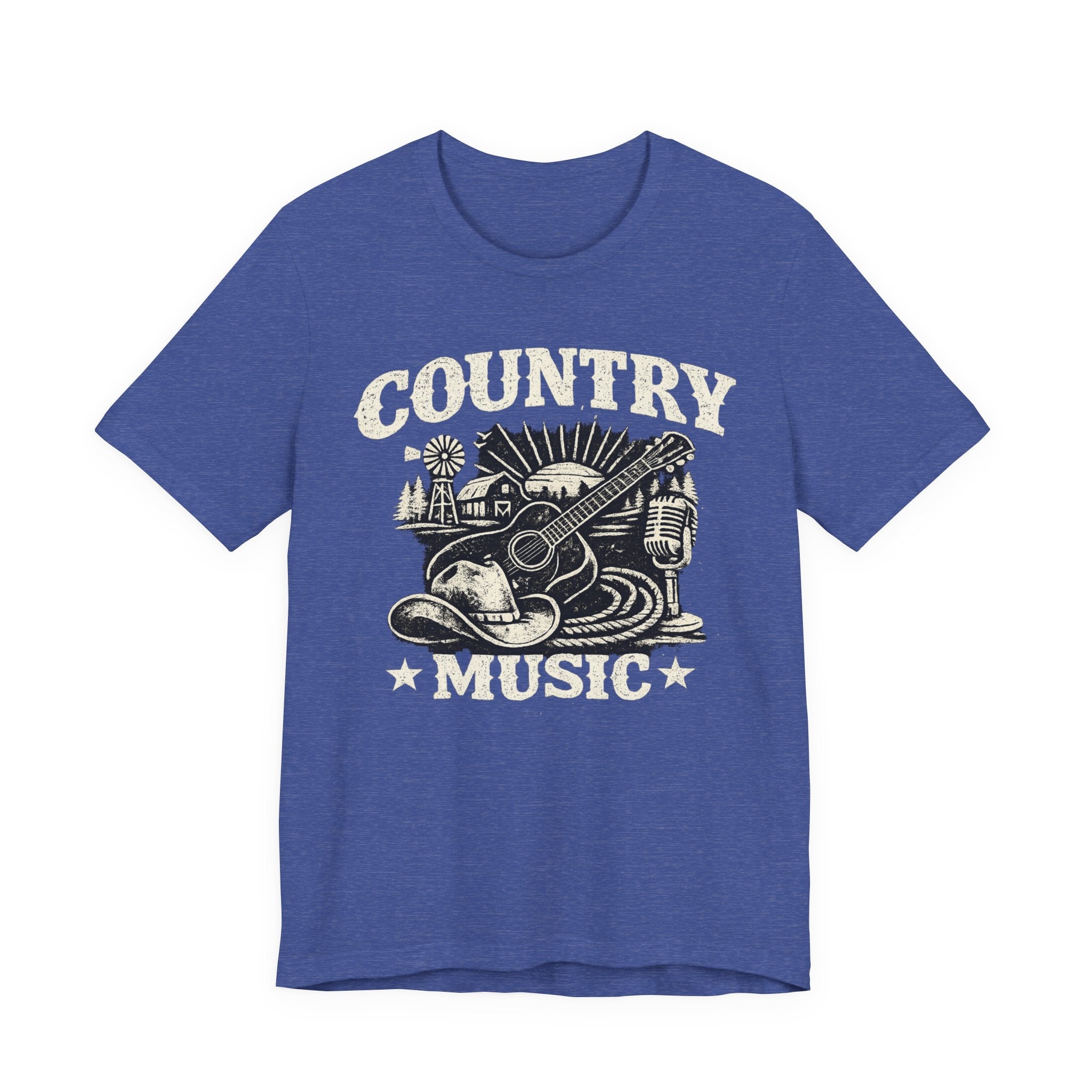 Country Music Graphic Tee – Vintage Guitar & Boots Western T‑Shirt
