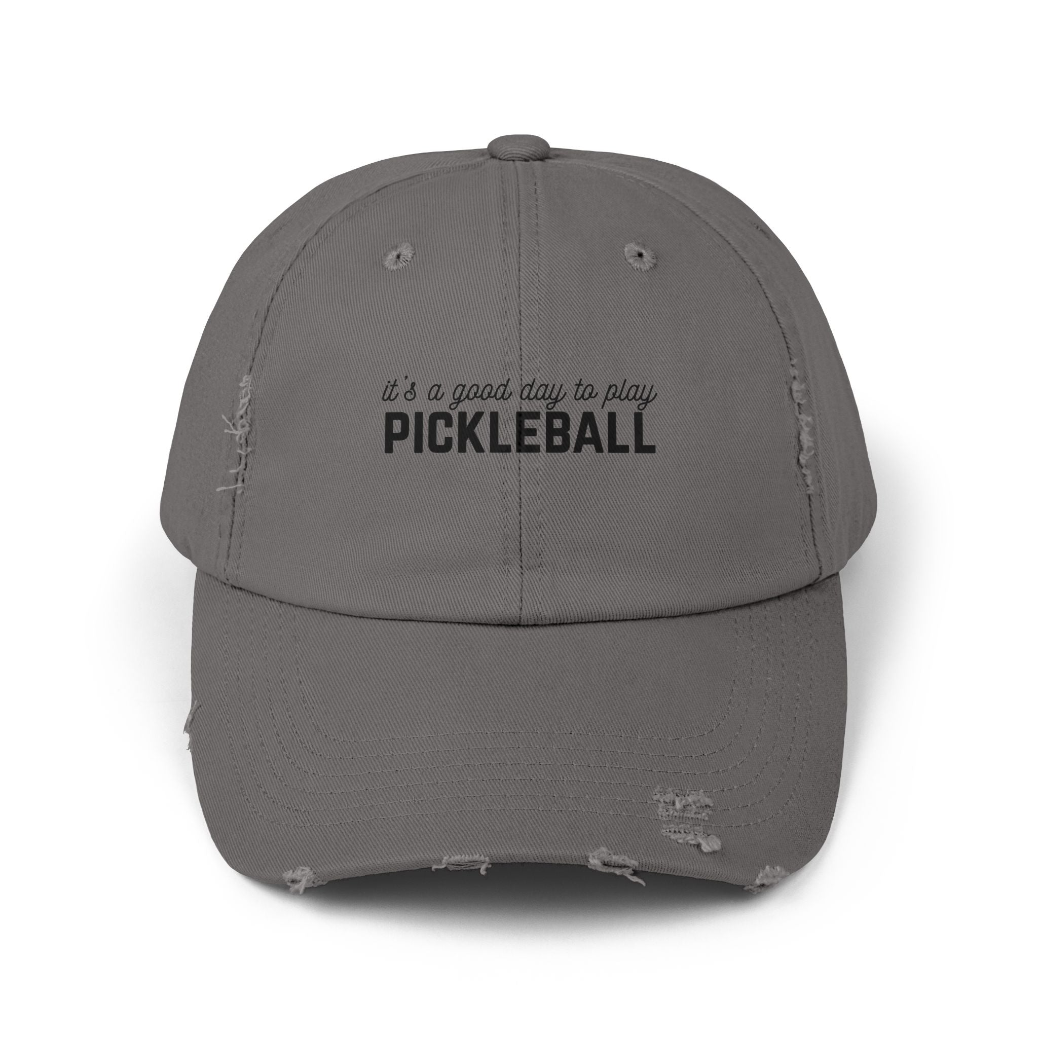Pickleball Distressed Cap — "It's a Good Day to Play Pickleball" Embroidered Hat