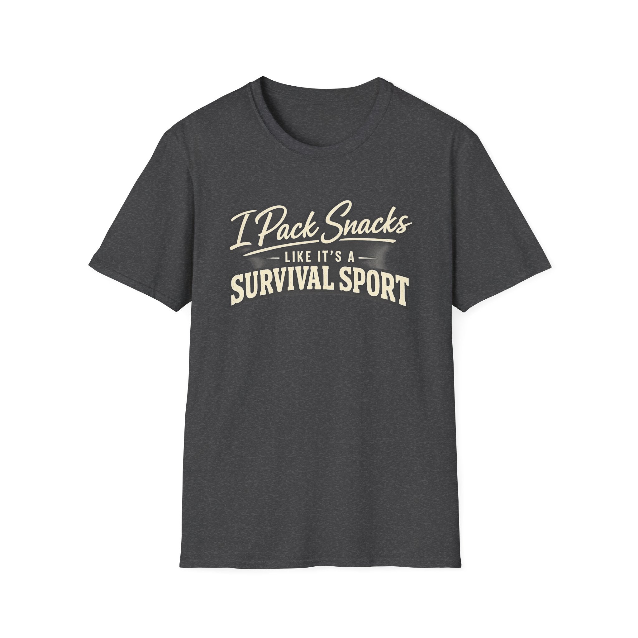 I Pack Snacks Like It’s a Survival Sport T-Shirt — Funny Snack Lover Graphic Tee