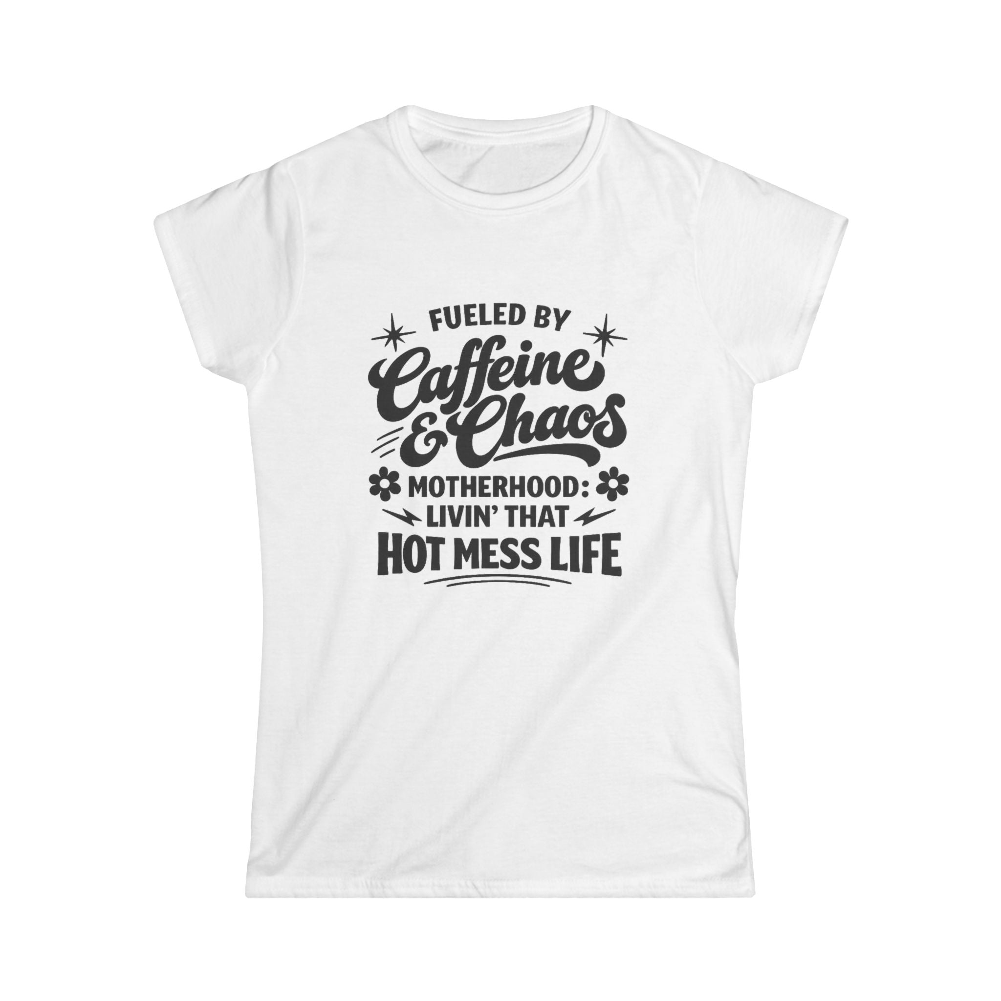 Caffeine & Chaos Mom T‑Shirt — "Fueled by Caffeine & Chaos" Motherhood Tee