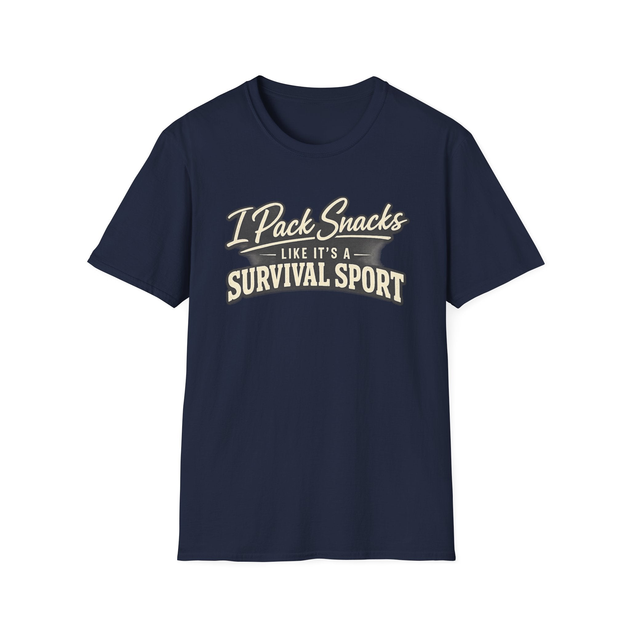 I Pack Snacks Like It’s a Survival Sport T-Shirt — Funny Snack Lover Graphic Tee