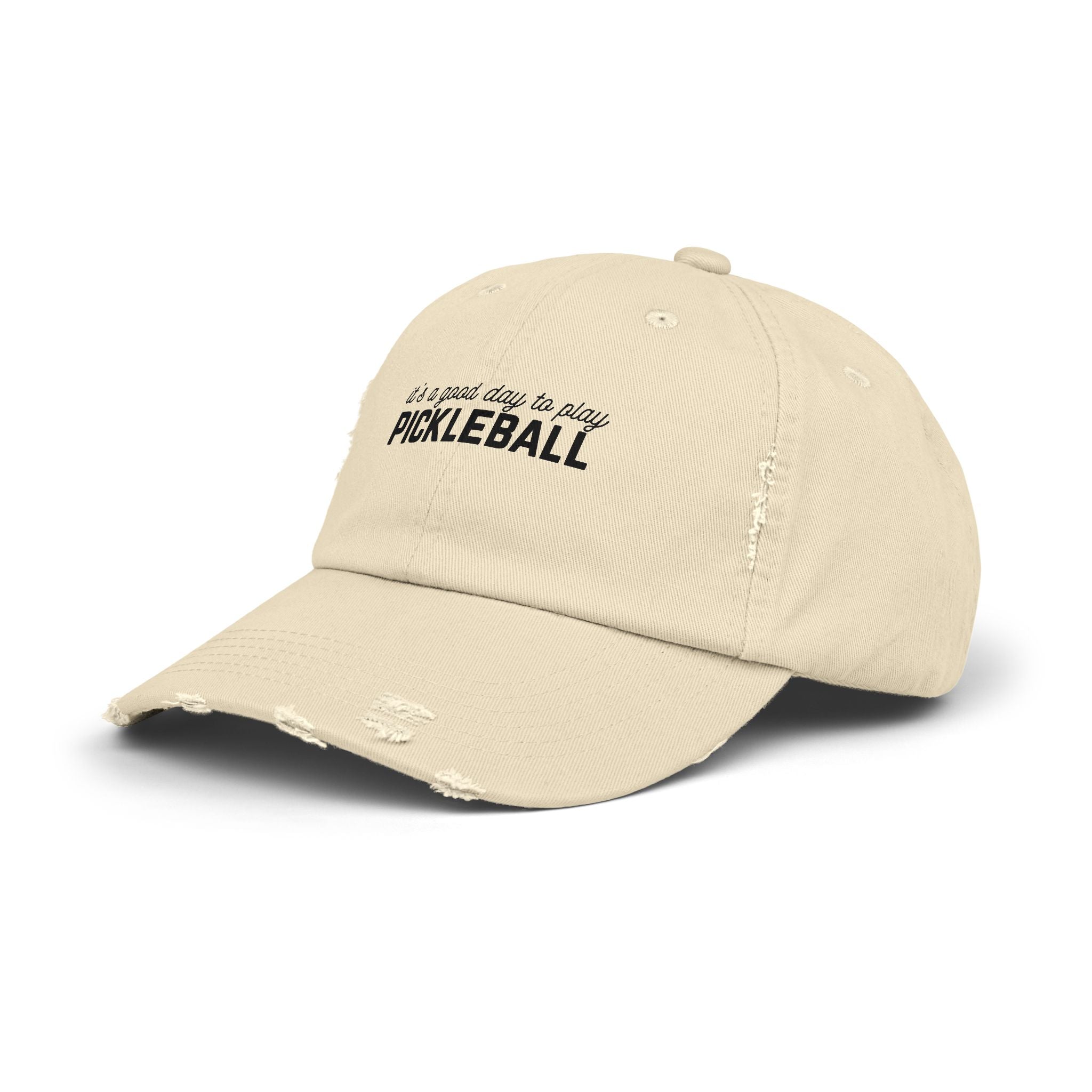 Pickleball Distressed Cap — "It's a Good Day to Play Pickleball" Embroidered Hat