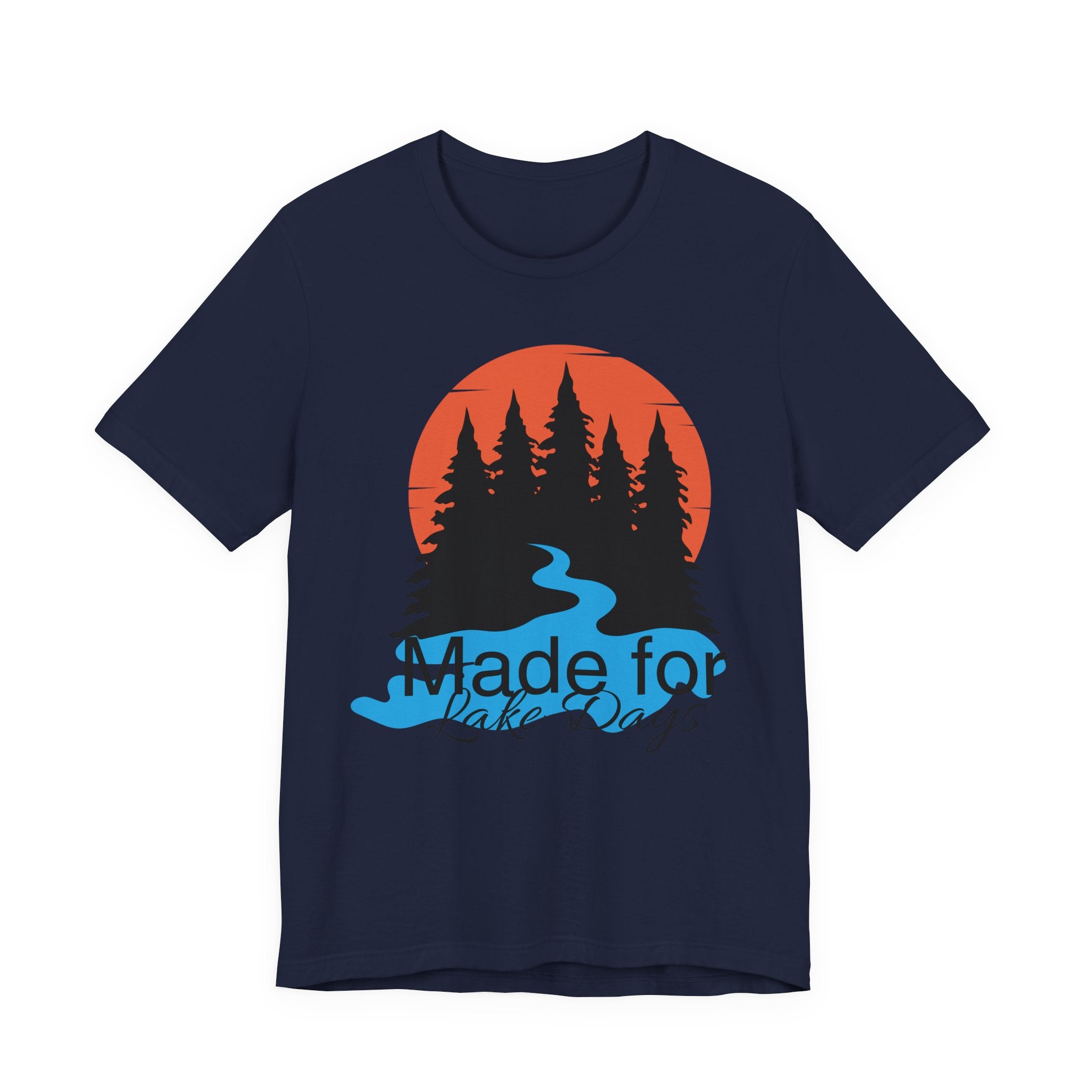 Made for Lake Days T-Shirt — Retro Sunset Pines & River Outdoor Tee