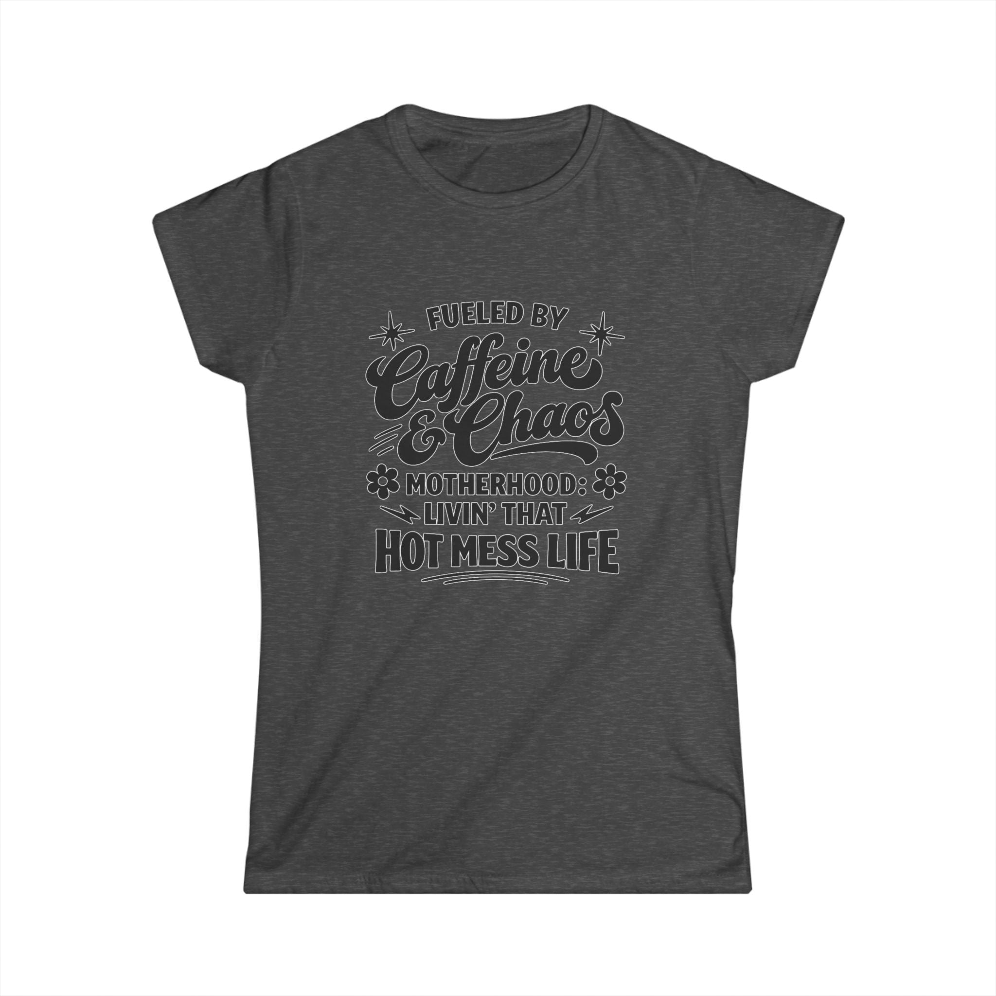 Caffeine & Chaos Mom T‑Shirt — "Fueled by Caffeine & Chaos" Motherhood Tee