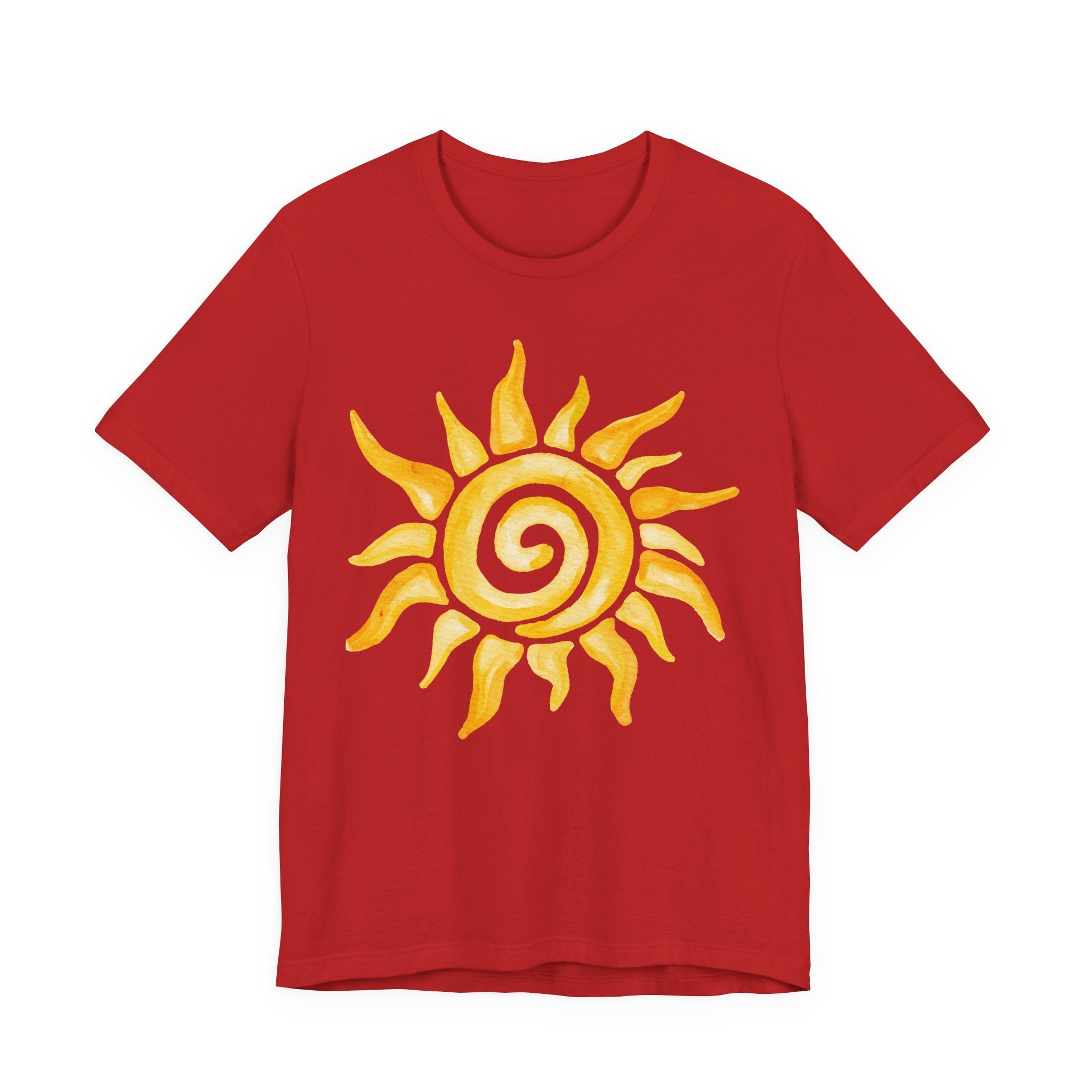 Sunshine Spiral T-Shirt — Watercolor Yellow Sun Graphic Tee