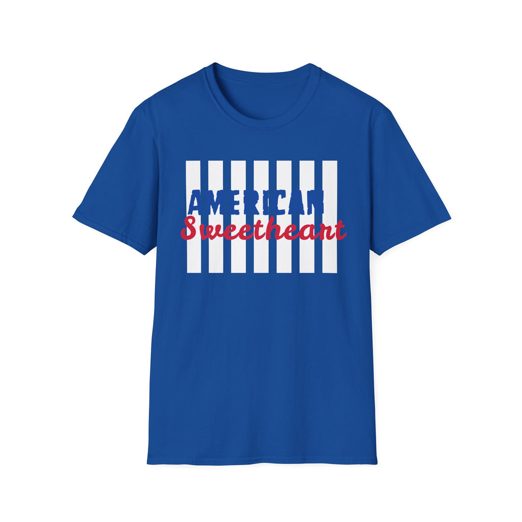 American Sweetheart T-Shirt – Patriotic Red & Blue Graphic Tee