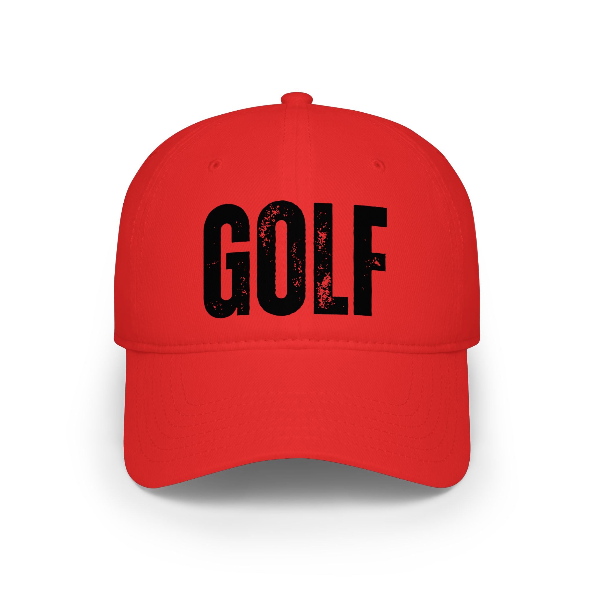 Golf Low Profile Cap — Distressed Text Golf Hat