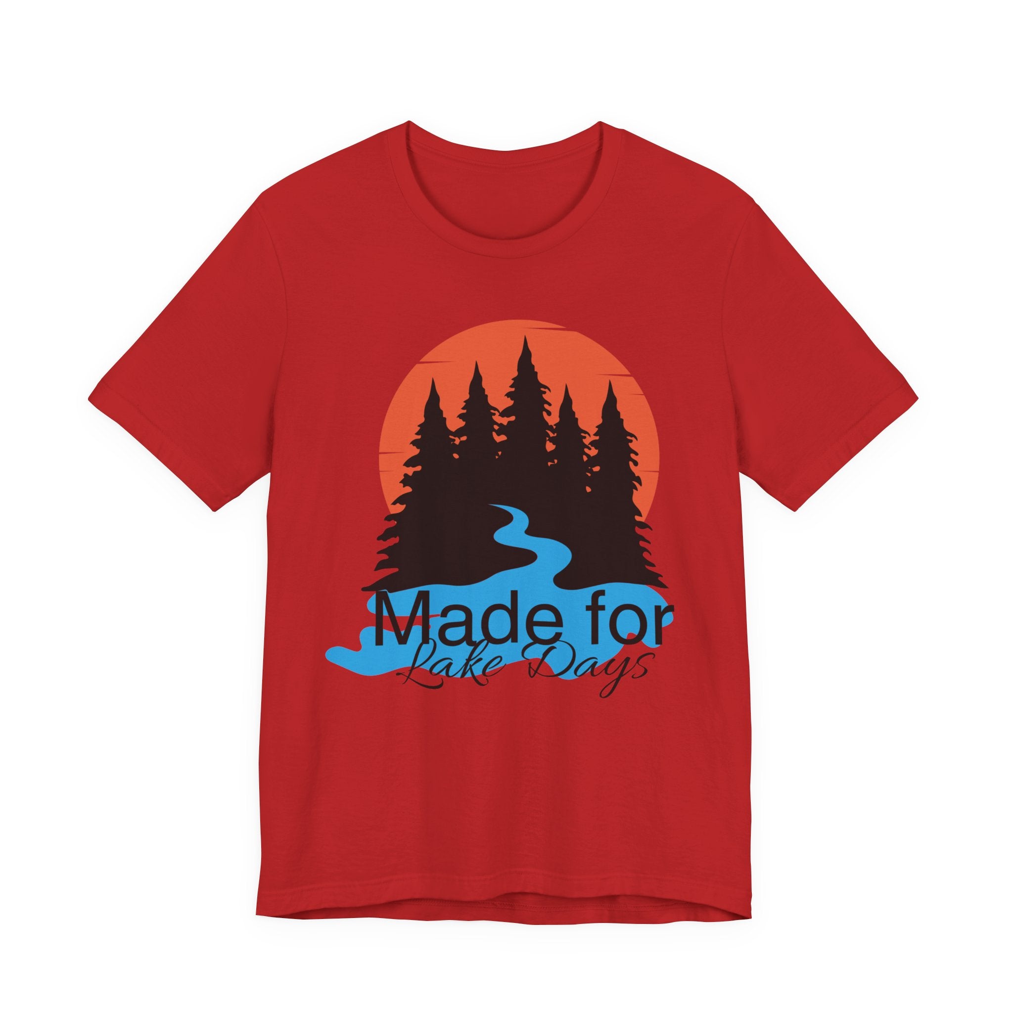 Made for Lake Days T-Shirt — Retro Sunset Pines & River Outdoor Tee