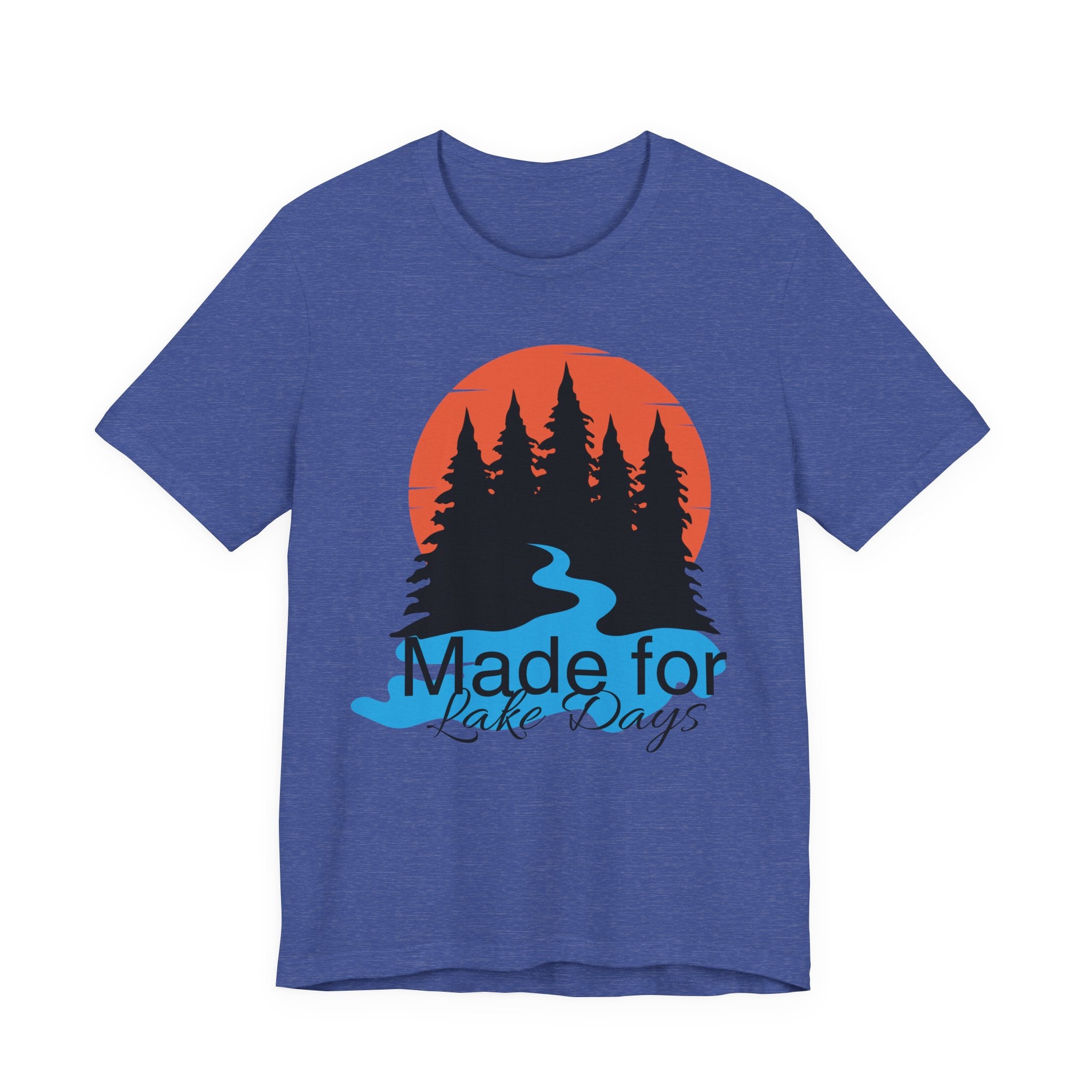Made for Lake Days T-Shirt — Retro Sunset Pines & River Outdoor Tee