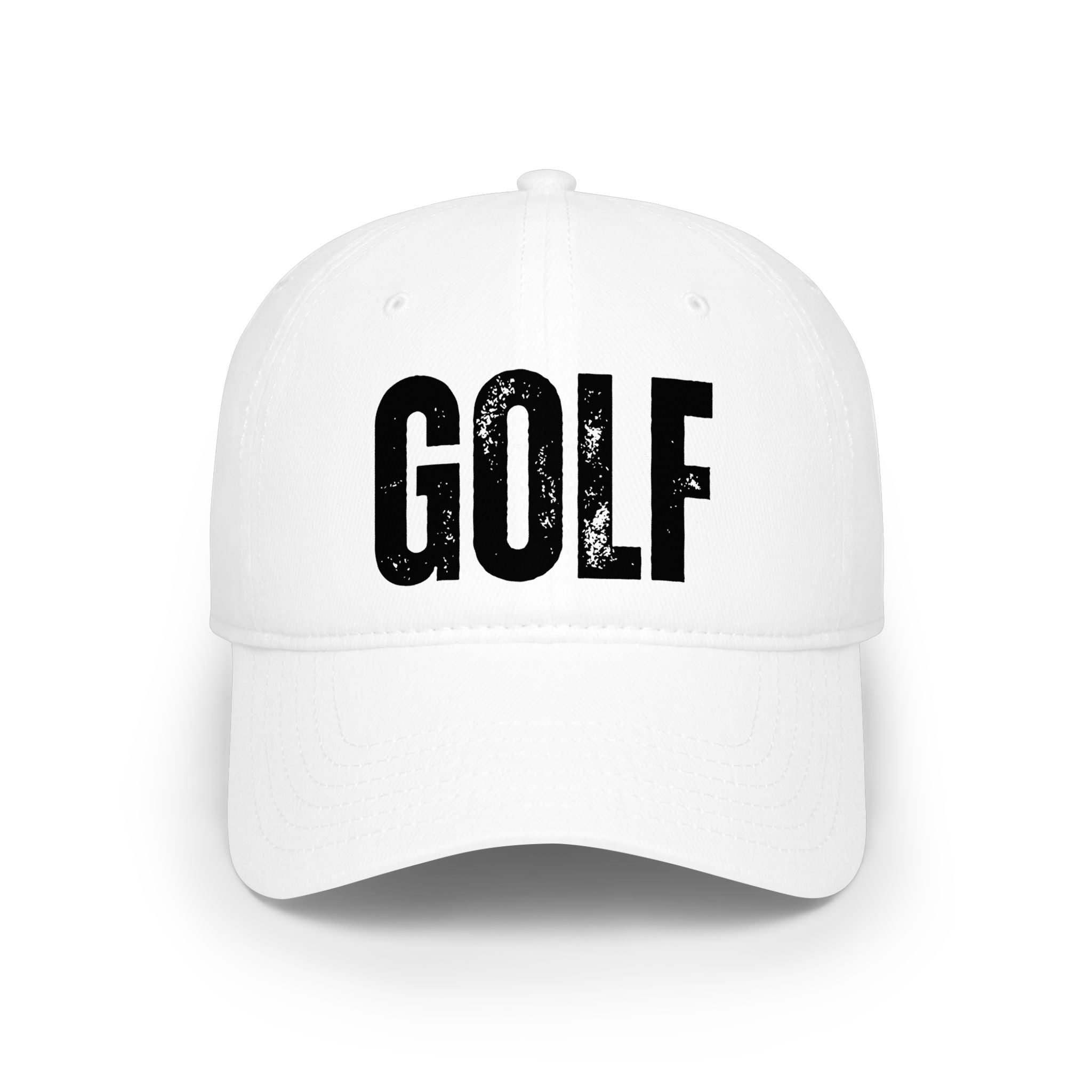 Golf Low Profile Cap — Distressed Text Golf Hat