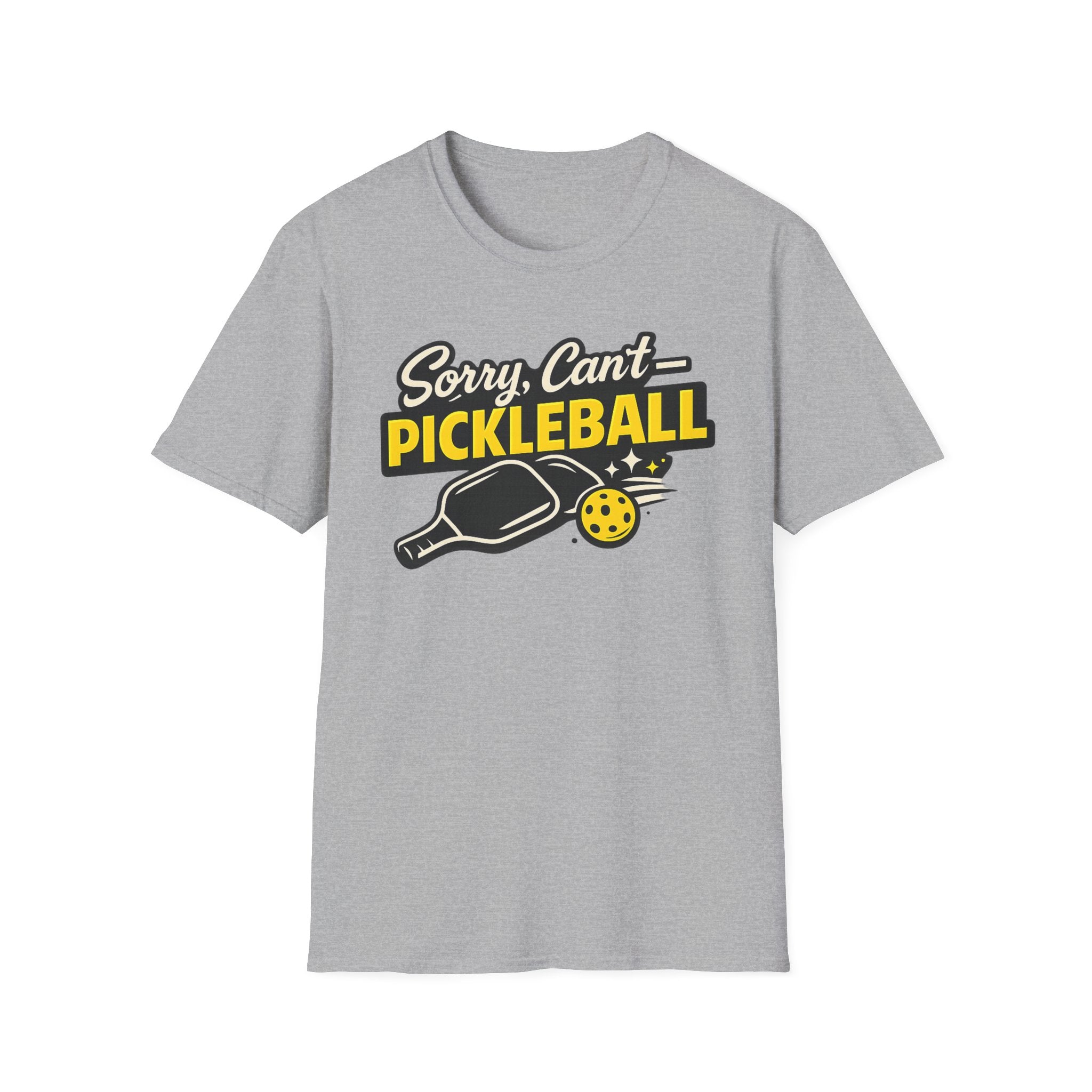 Sorry Can't Pickleball T-Shirt — Funny Pickleball Paddle & Ball Tee