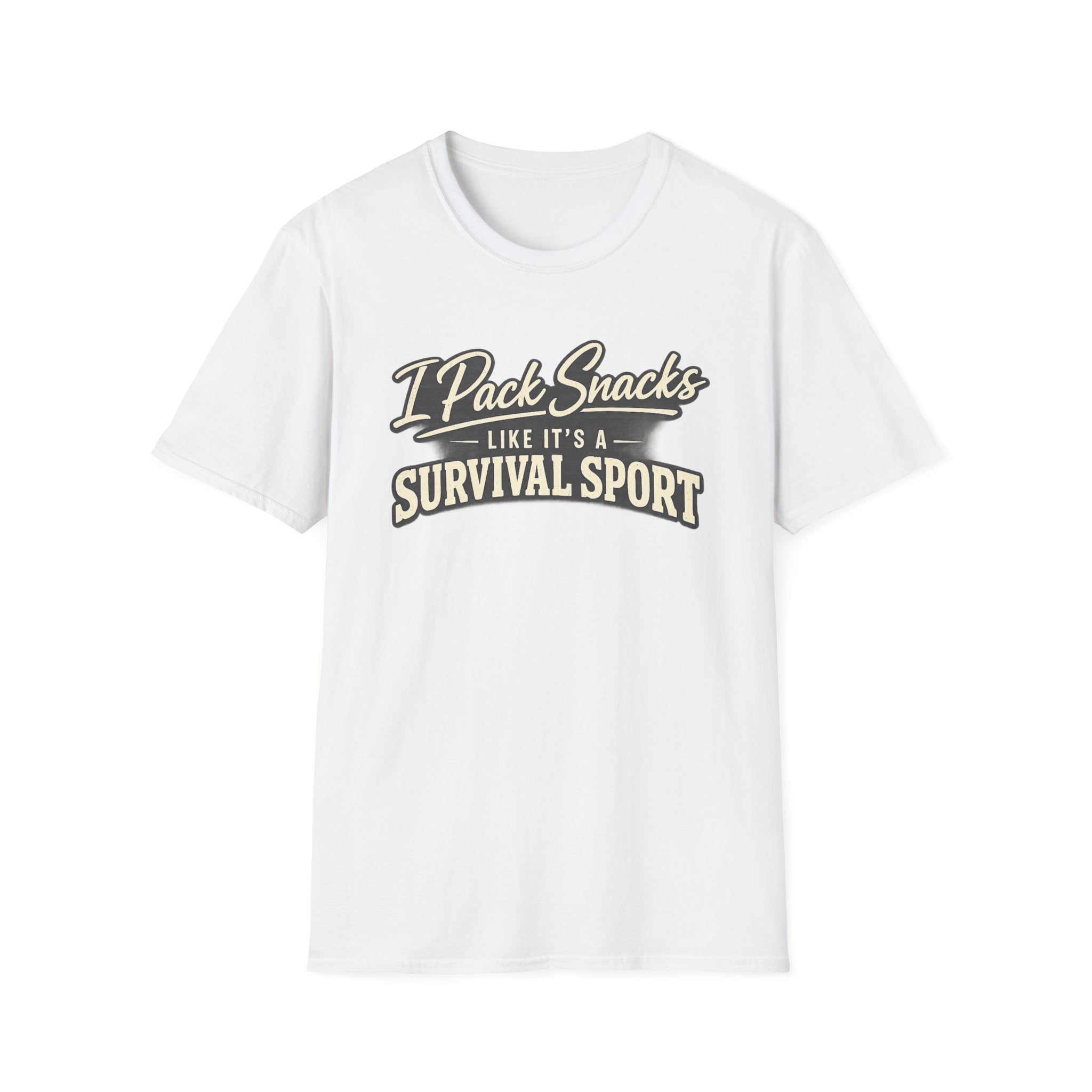 I Pack Snacks Like It’s a Survival Sport T-Shirt — Funny Snack Lover Graphic Tee