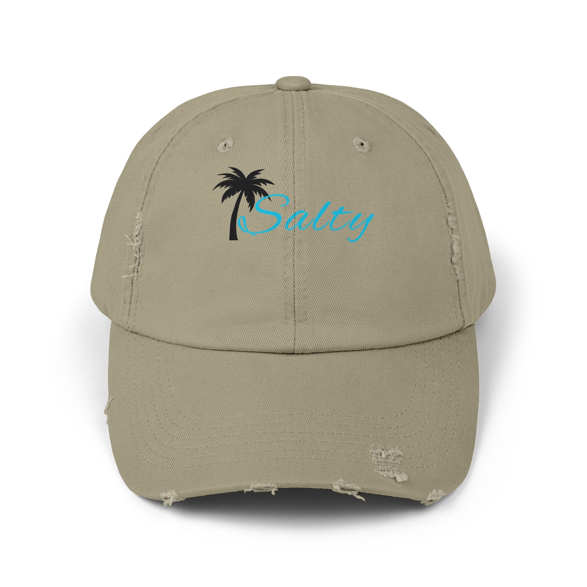 Salty Palm Distressed Cap — Beachy Vintage Dad Hat