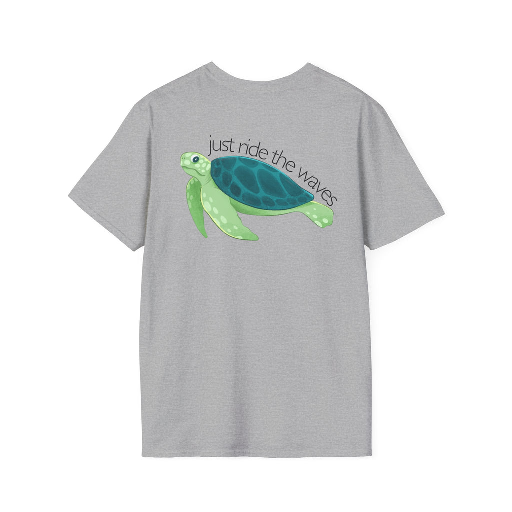 Sea Turtle T-Shirt — "Just Ride the Waves" Relaxed Coastal Tee