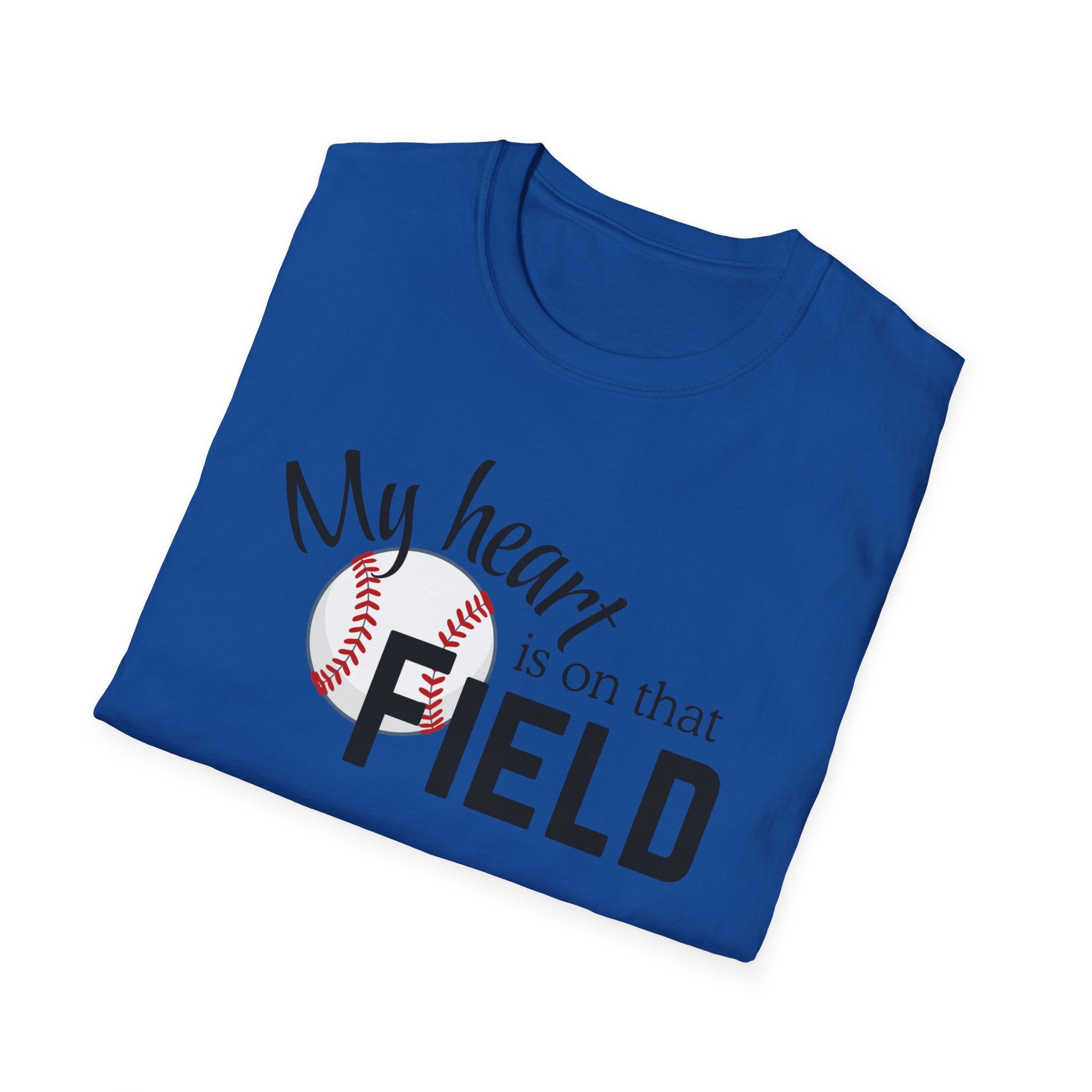 Baseball Tee – “My Heart Is On That Field” Graphic T-Shirt