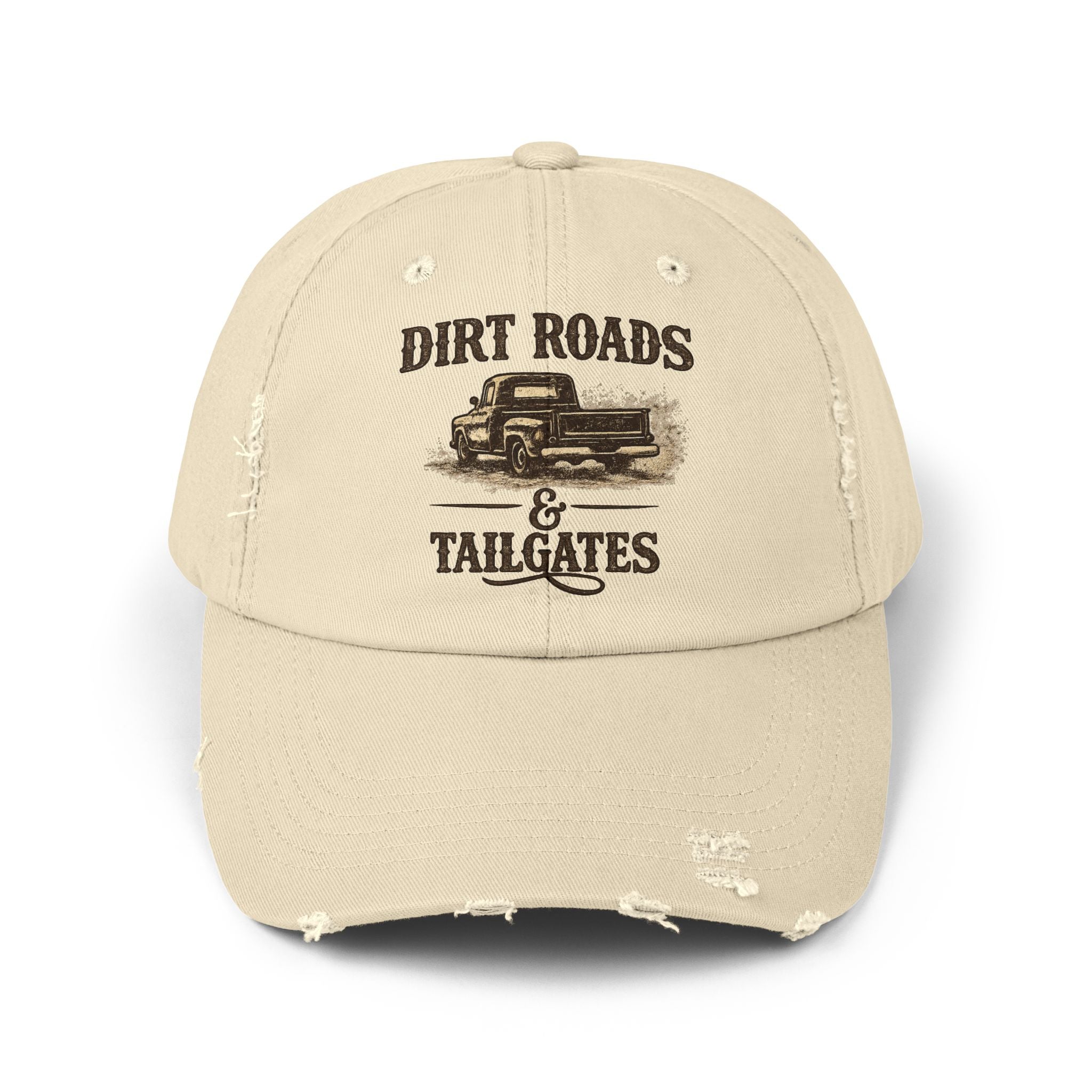 Distressed Truck Cap — "Dirt Roads, Tailgates" Vintage Mud Runner Hat
