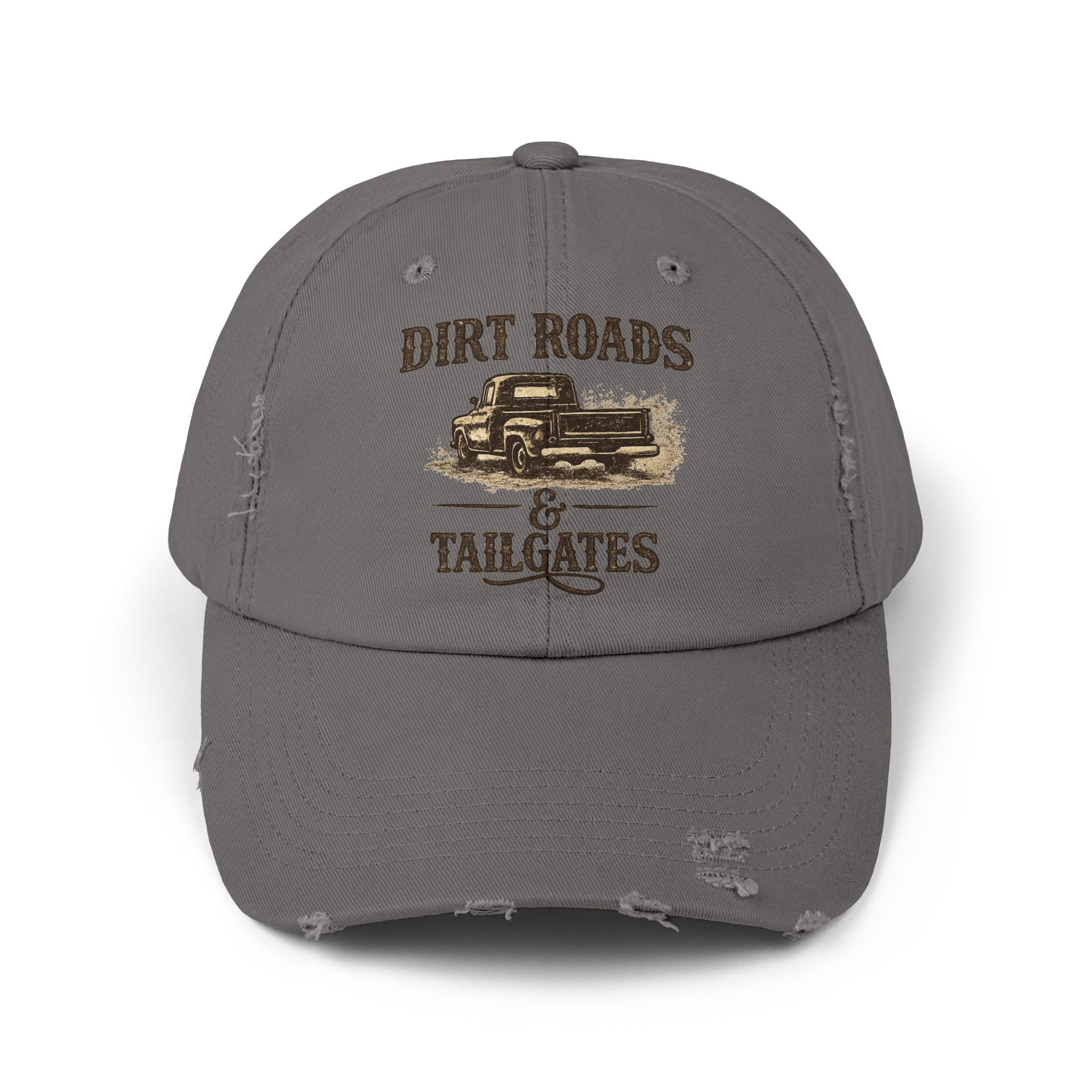 Distressed Truck Cap — "Dirt Roads, Tailgates" Vintage Mud Runner Hat