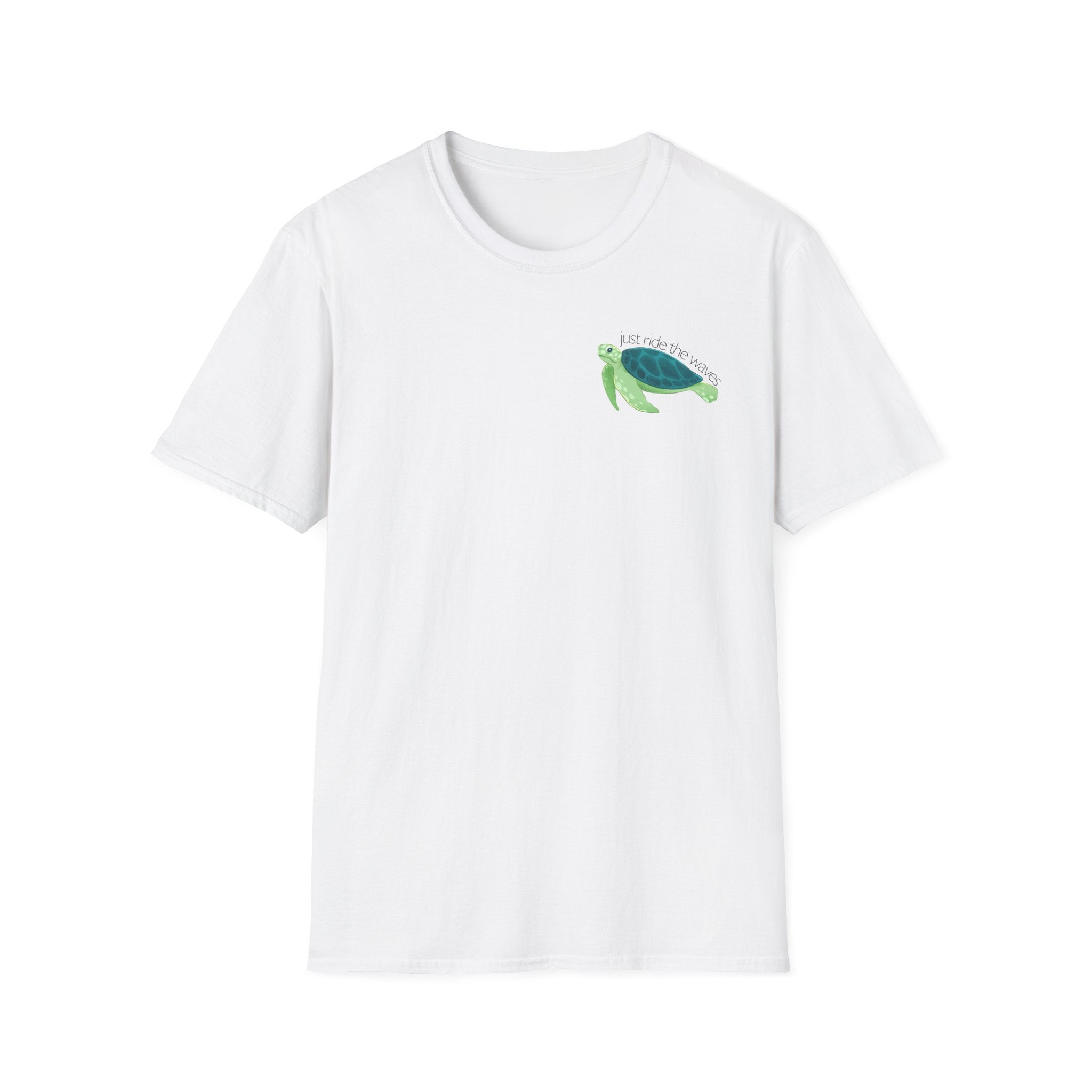Sea Turtle T-Shirt — "Just Ride the Waves" Relaxed Coastal Tee