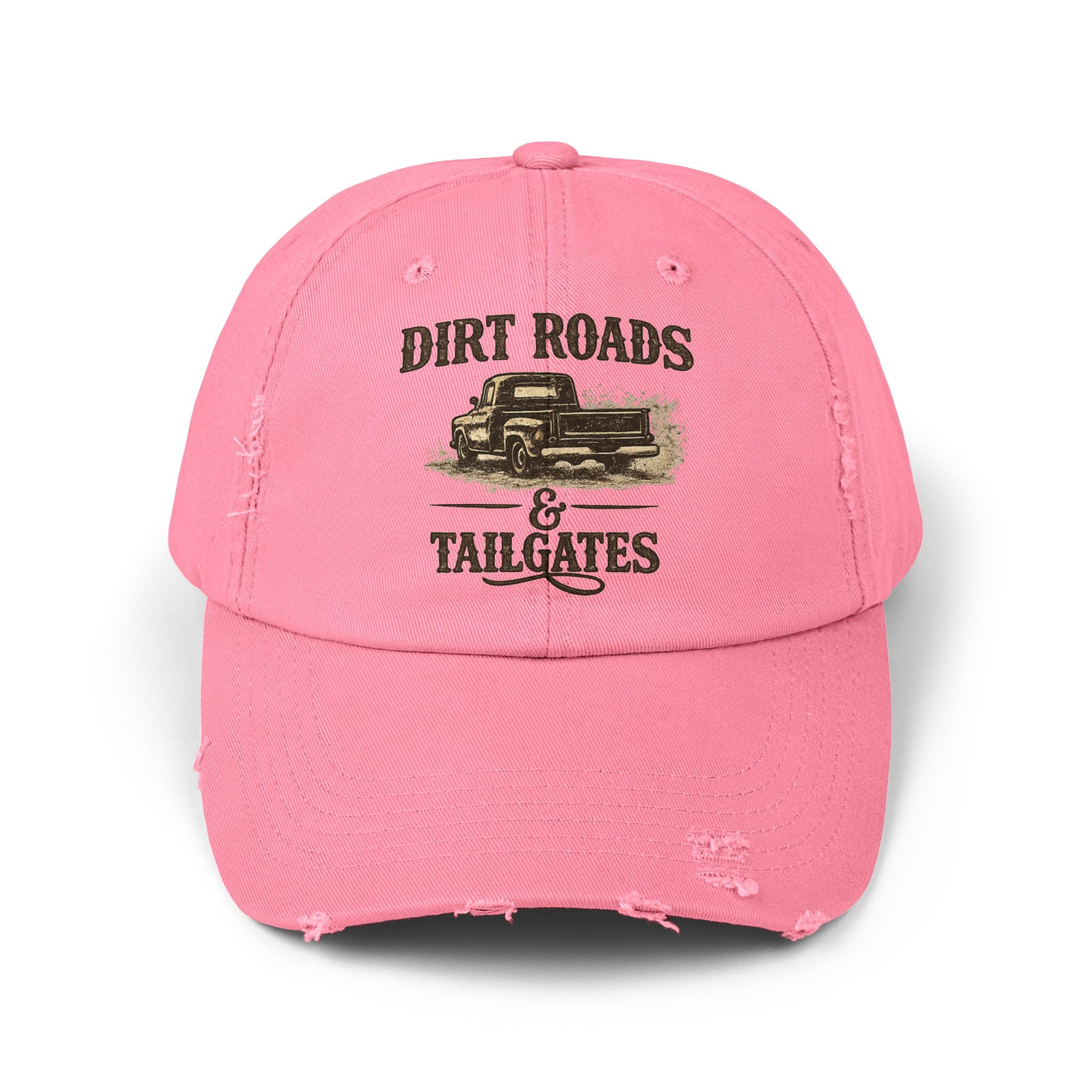 Distressed Truck Cap — "Dirt Roads, Tailgates" Vintage Mud Runner Hat