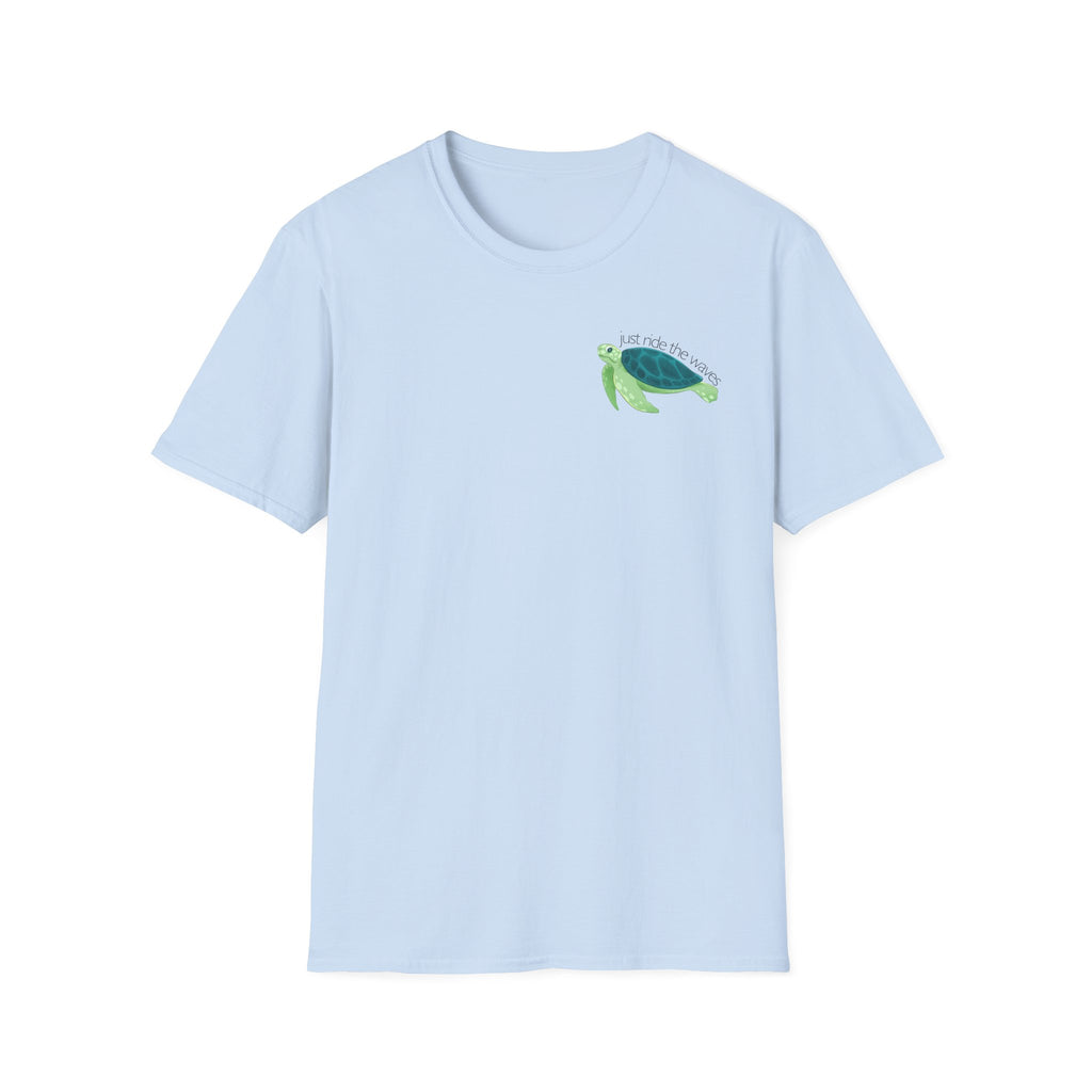 Sea Turtle T-Shirt — "Just Ride the Waves" Relaxed Coastal Tee