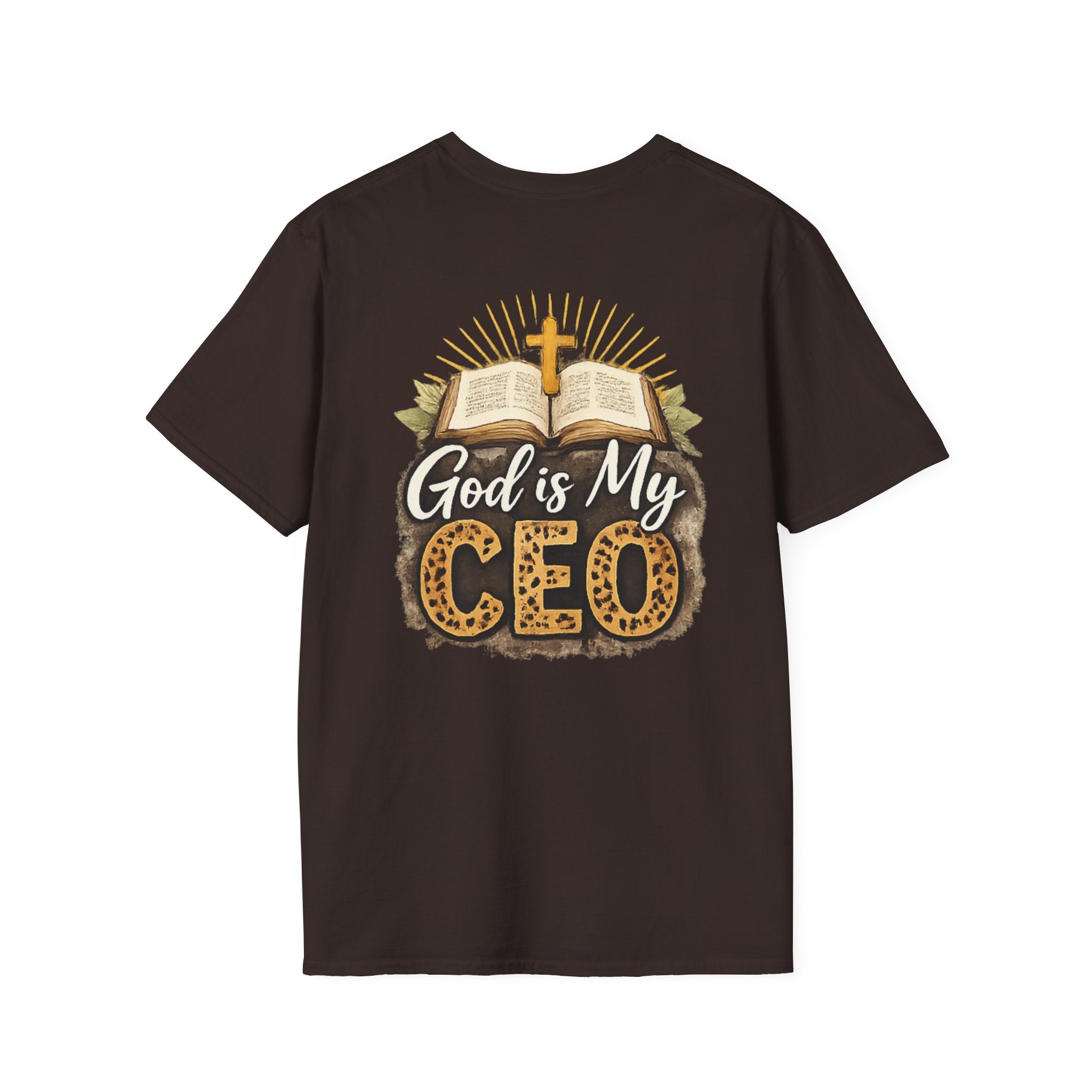 God Is My CEO T-Shirt — Faith-Driven Christian Tee with Bible & Cross Design
