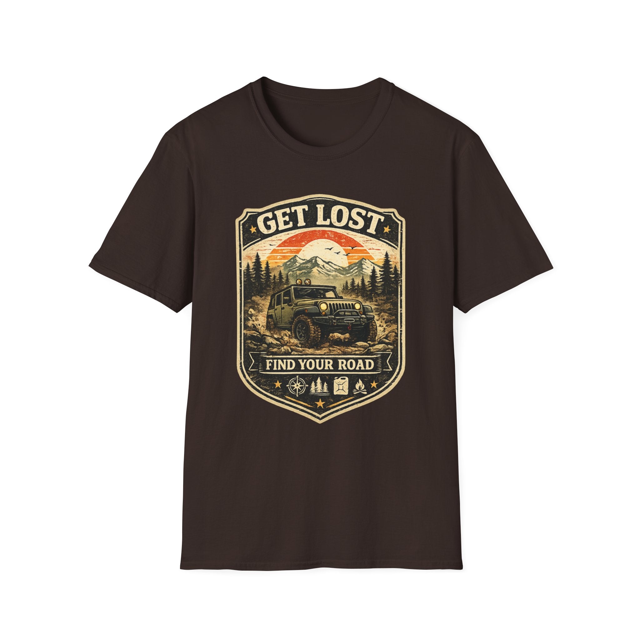 Get Lost Jeep Adventure T-Shirt — Find Your Road Vintage Outdoor Tee