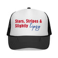 Trucker Cap - "Stars, Stripes & Slightly Tipsy" Patriotic 4th of July Hat
