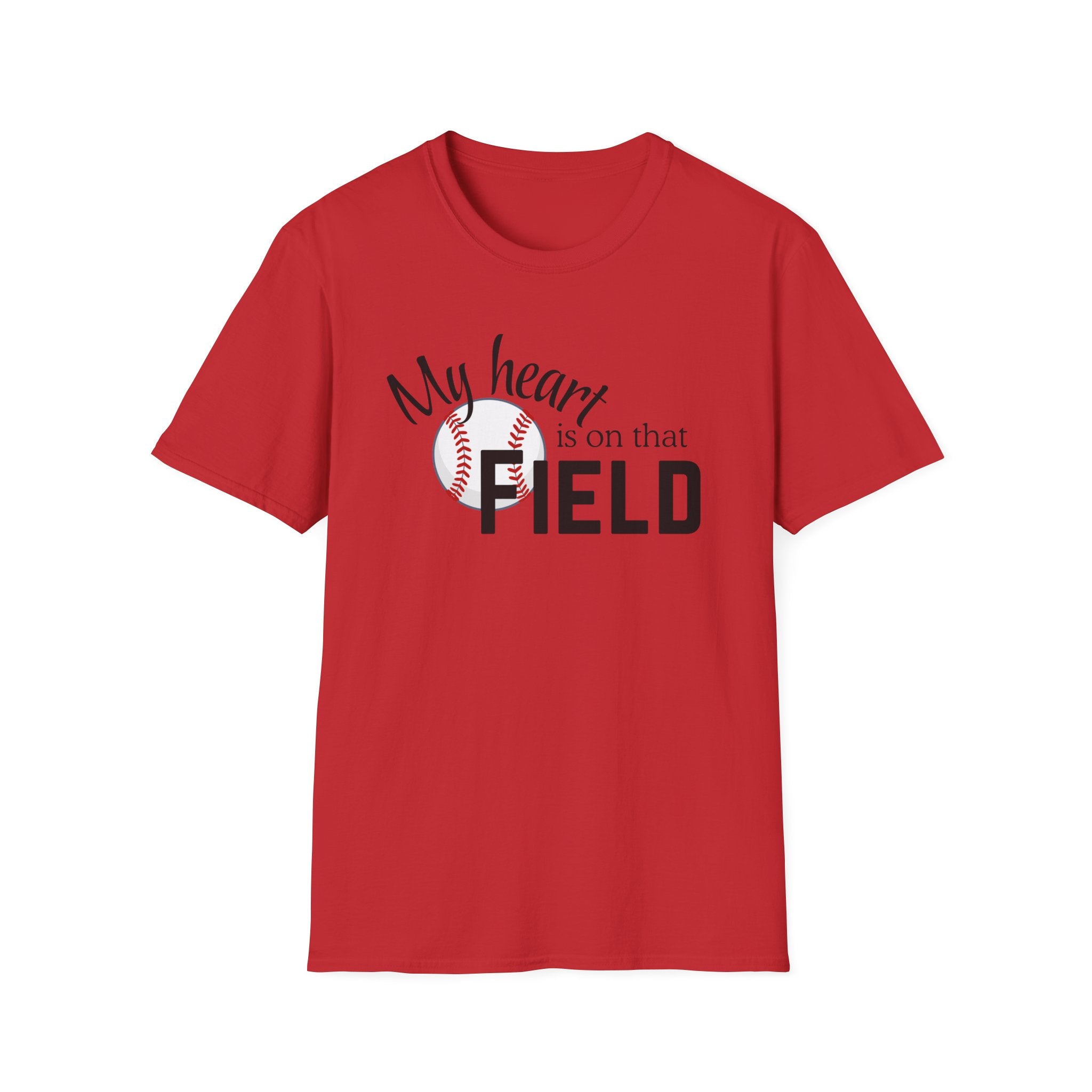Baseball Tee – “My Heart Is On That Field” Graphic T-Shirt