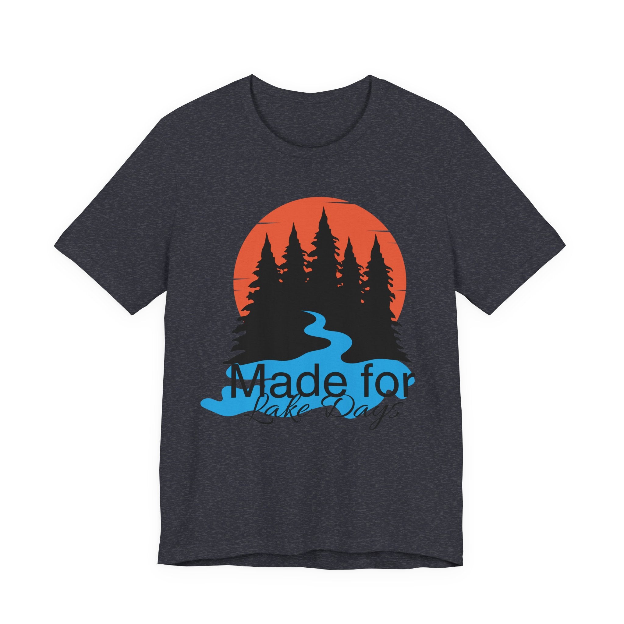 Made for Lake Days T-Shirt — Retro Sunset Pines & River Outdoor Tee