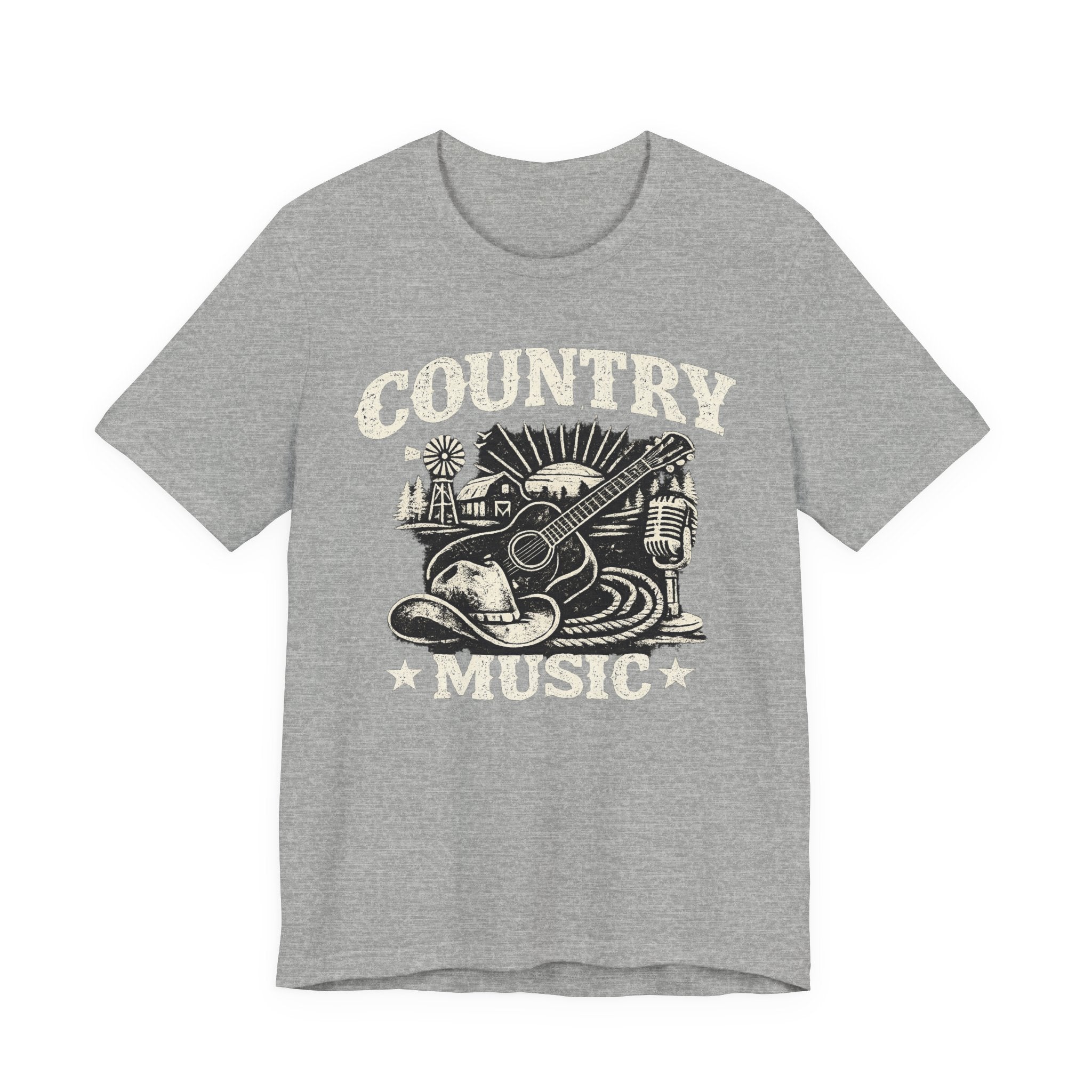 Country Music Graphic Tee – Vintage Guitar & Boots Western T‑Shirt
