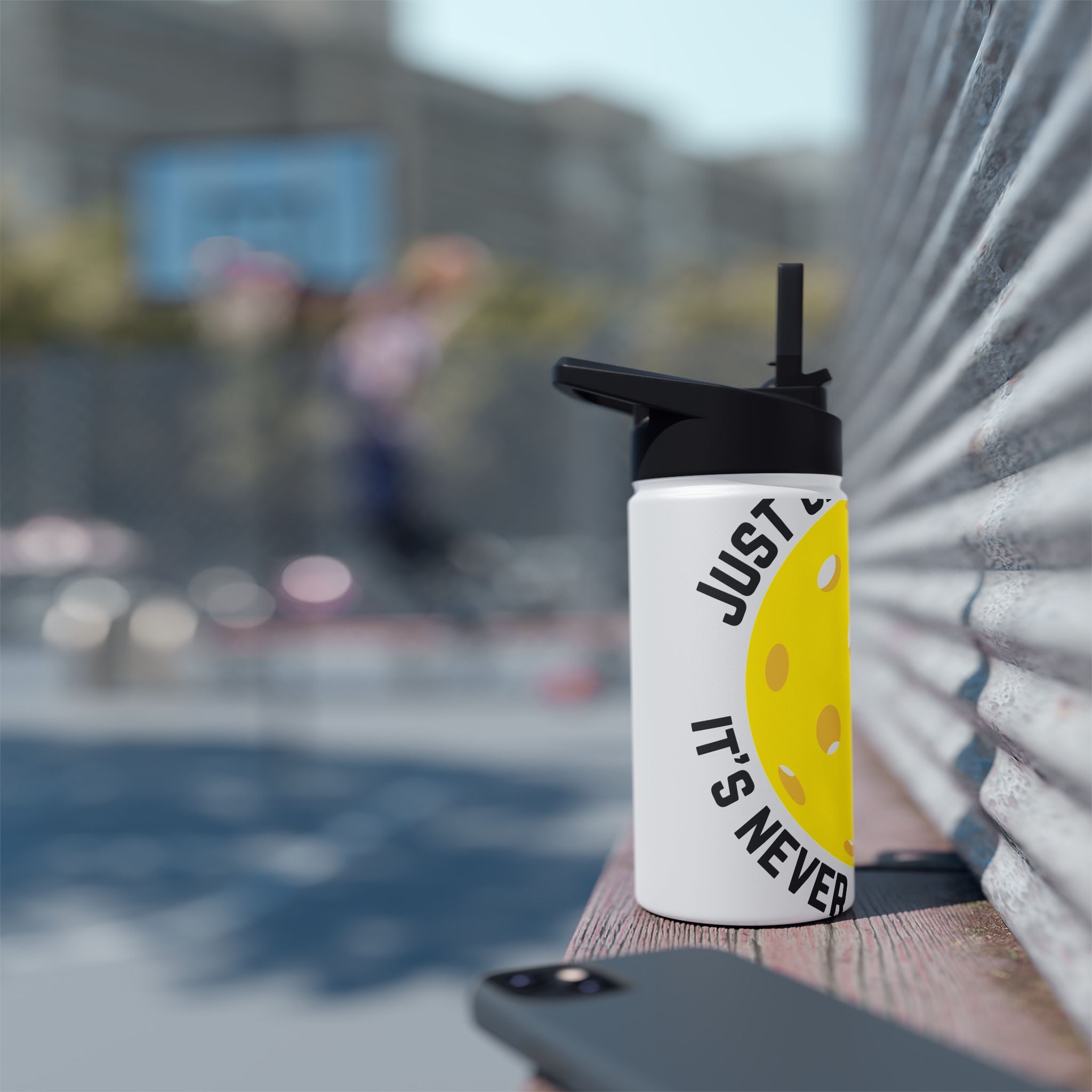 Pickleball Paddle Stainless Steel Water Bottle — "Play Forever. Just One More Game."