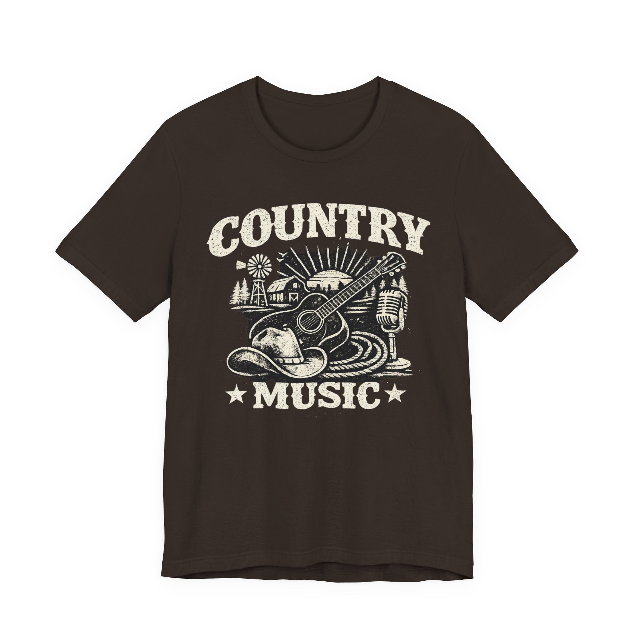Country Music Graphic Tee – Vintage Guitar & Boots Western T‑Shirt