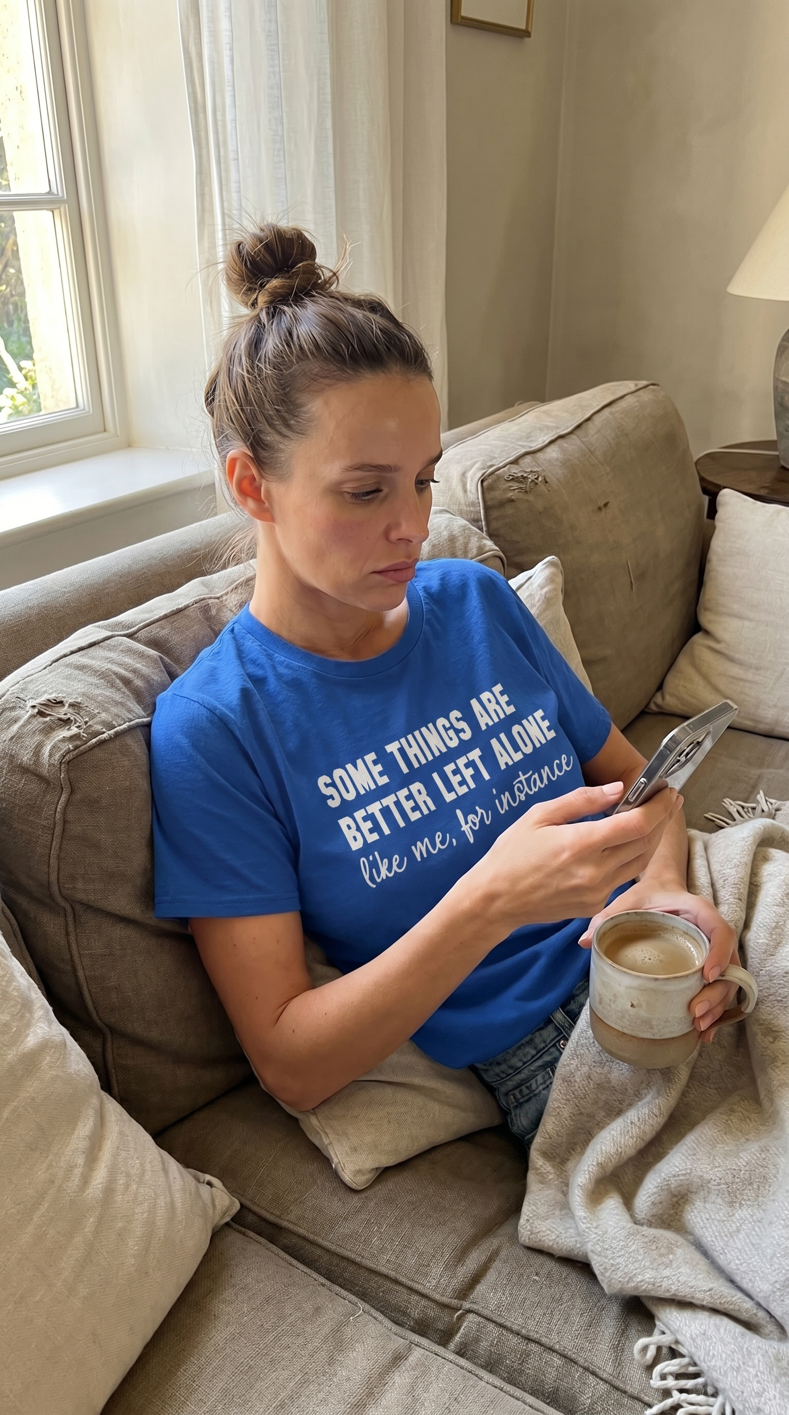 Funny Statement T-Shirt — "Some Things Are Better Left Alone (Like Me, For Instance)"
