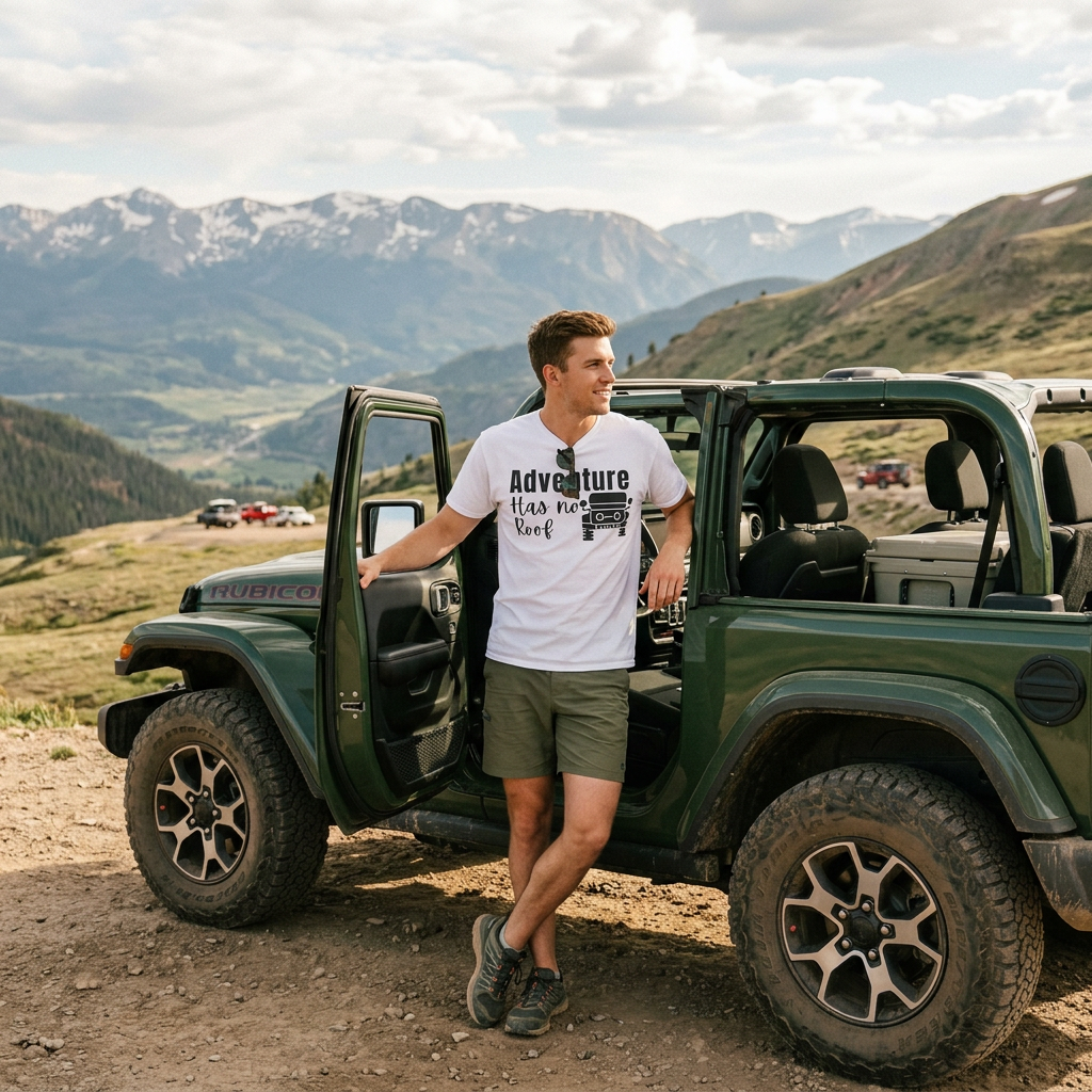 Adventure Has No Roof Tee — Off‑Road Jeep Travel T-Shirt