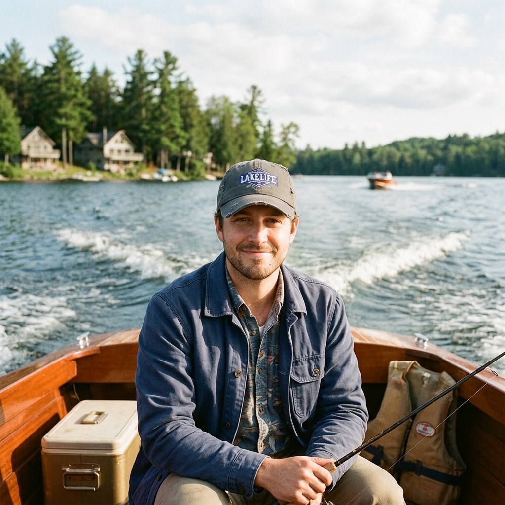 Lake Life Distressed Dad Hat – Embroidered Casual Caps for Boating & Summer